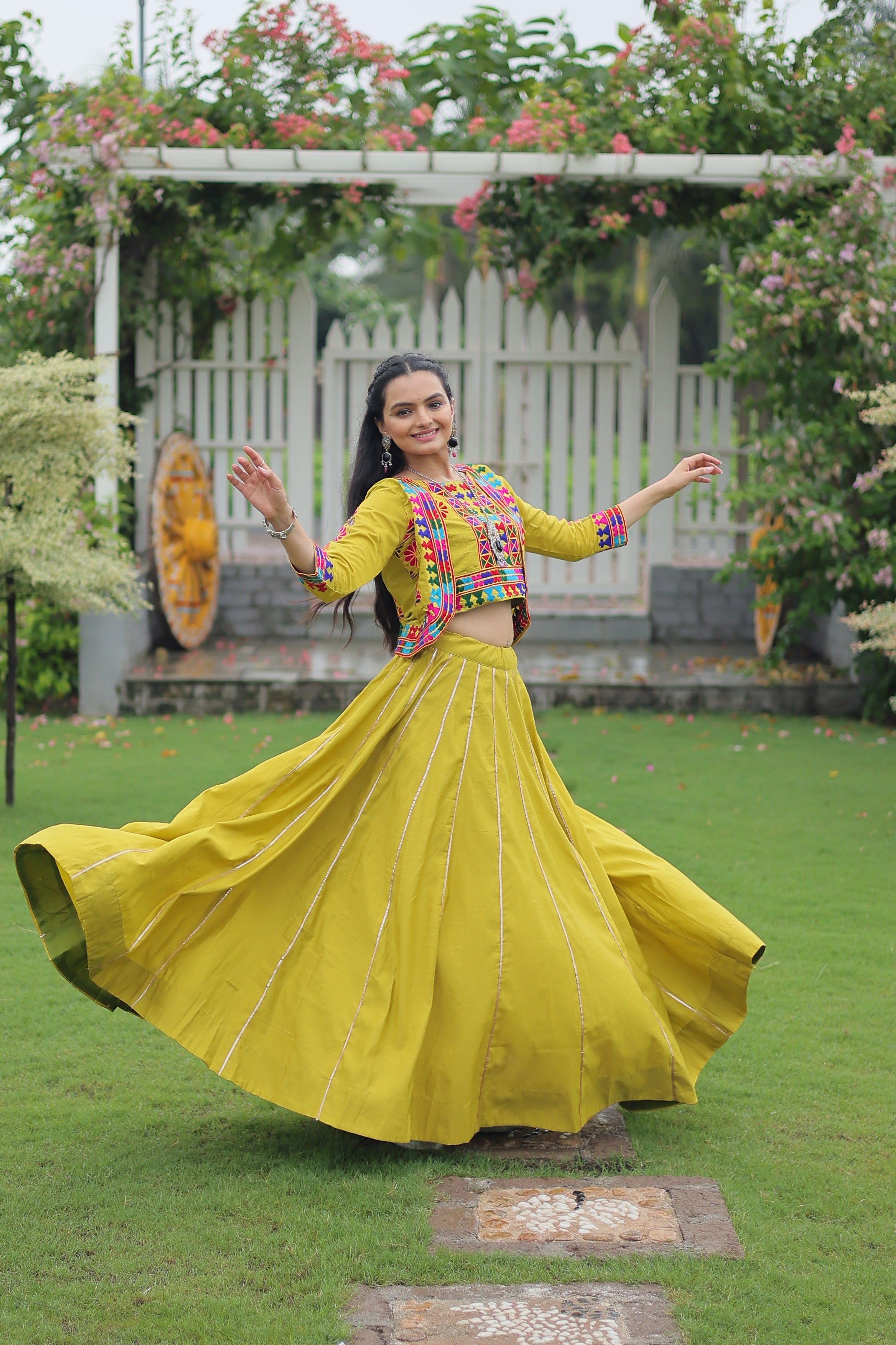 Ethnic Radiance Mirror Work Anarkali Set