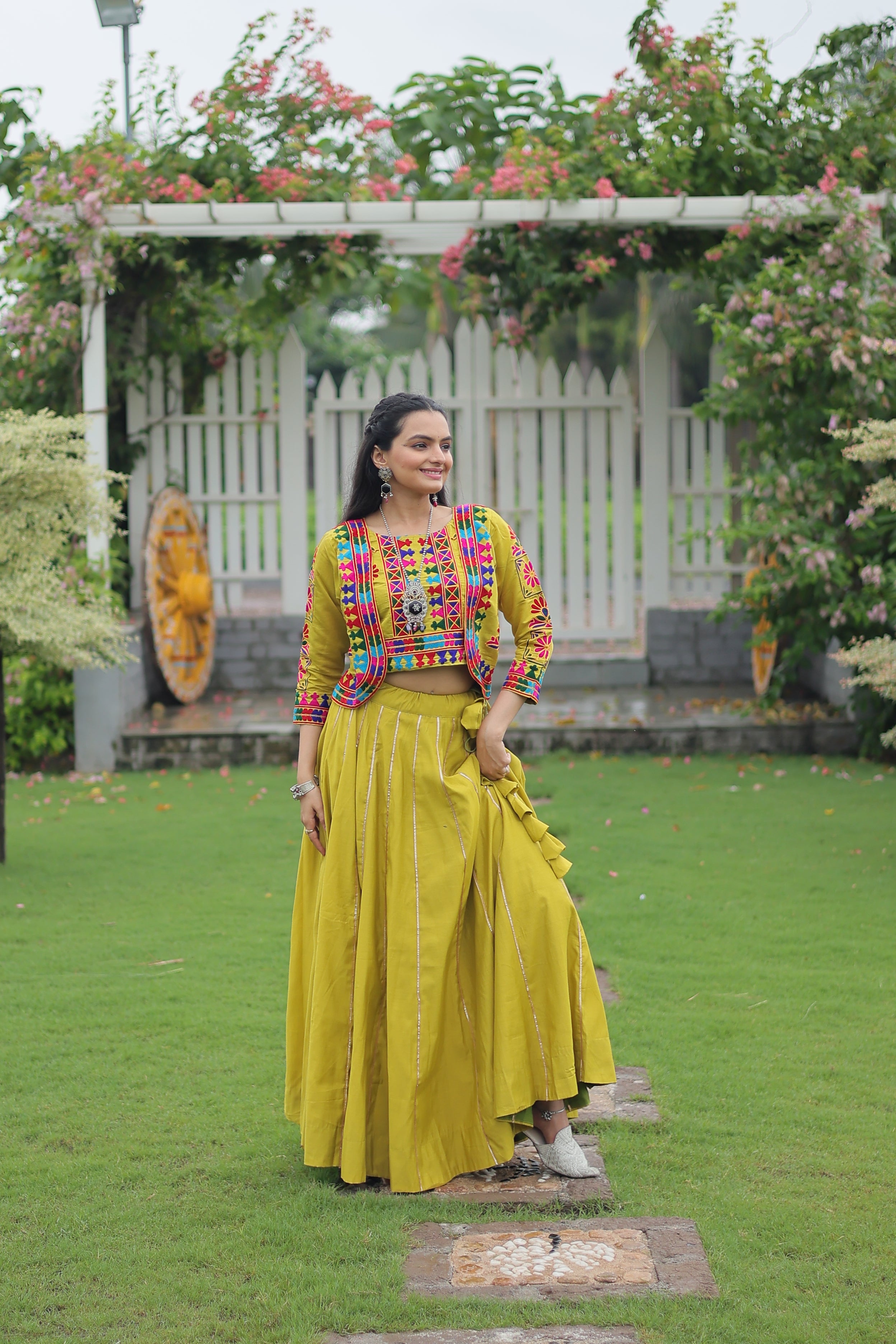 Ethnic Radiance Mirror Work Anarkali Set