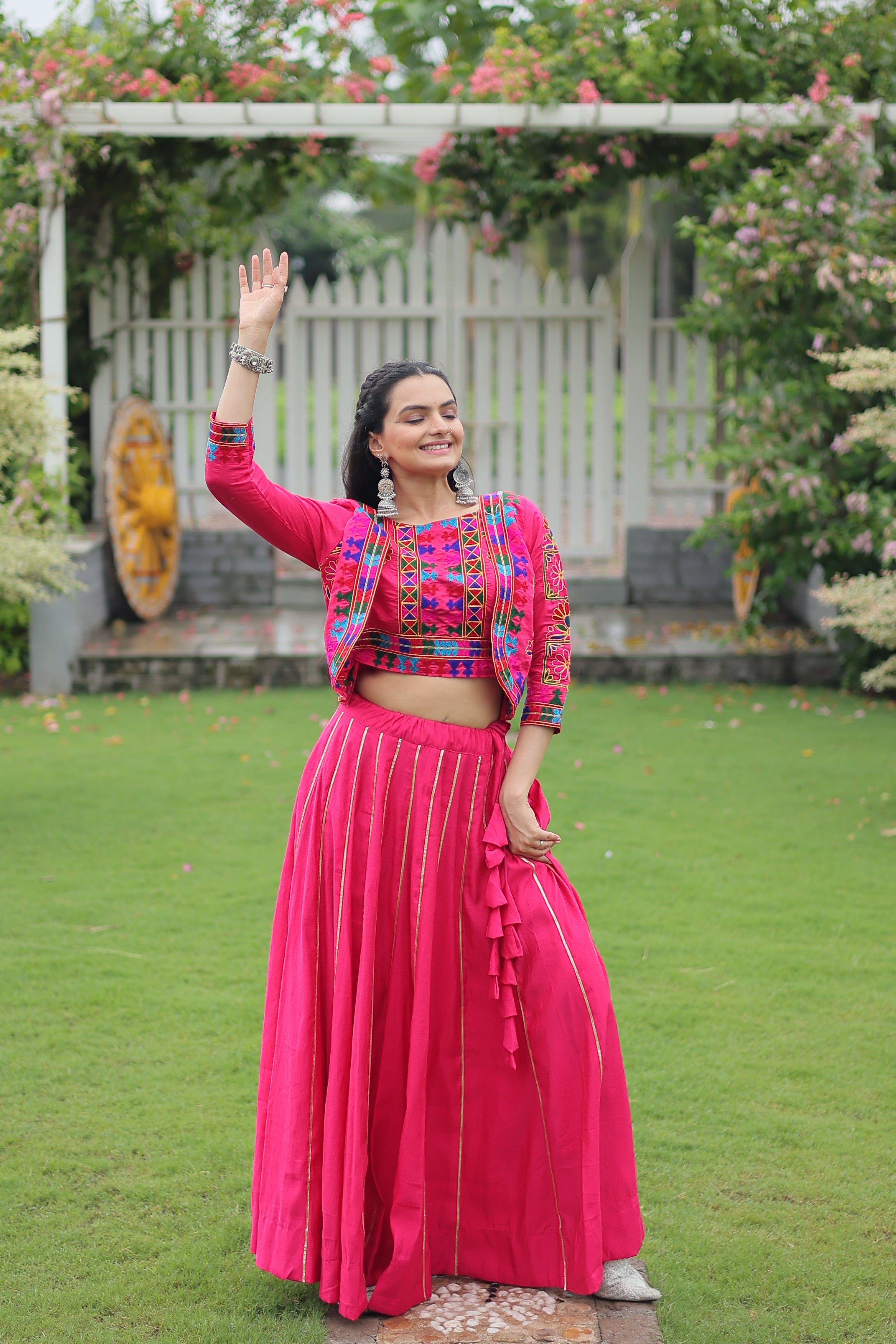 Ethnic Radiance Mirror Work Anarkali Set