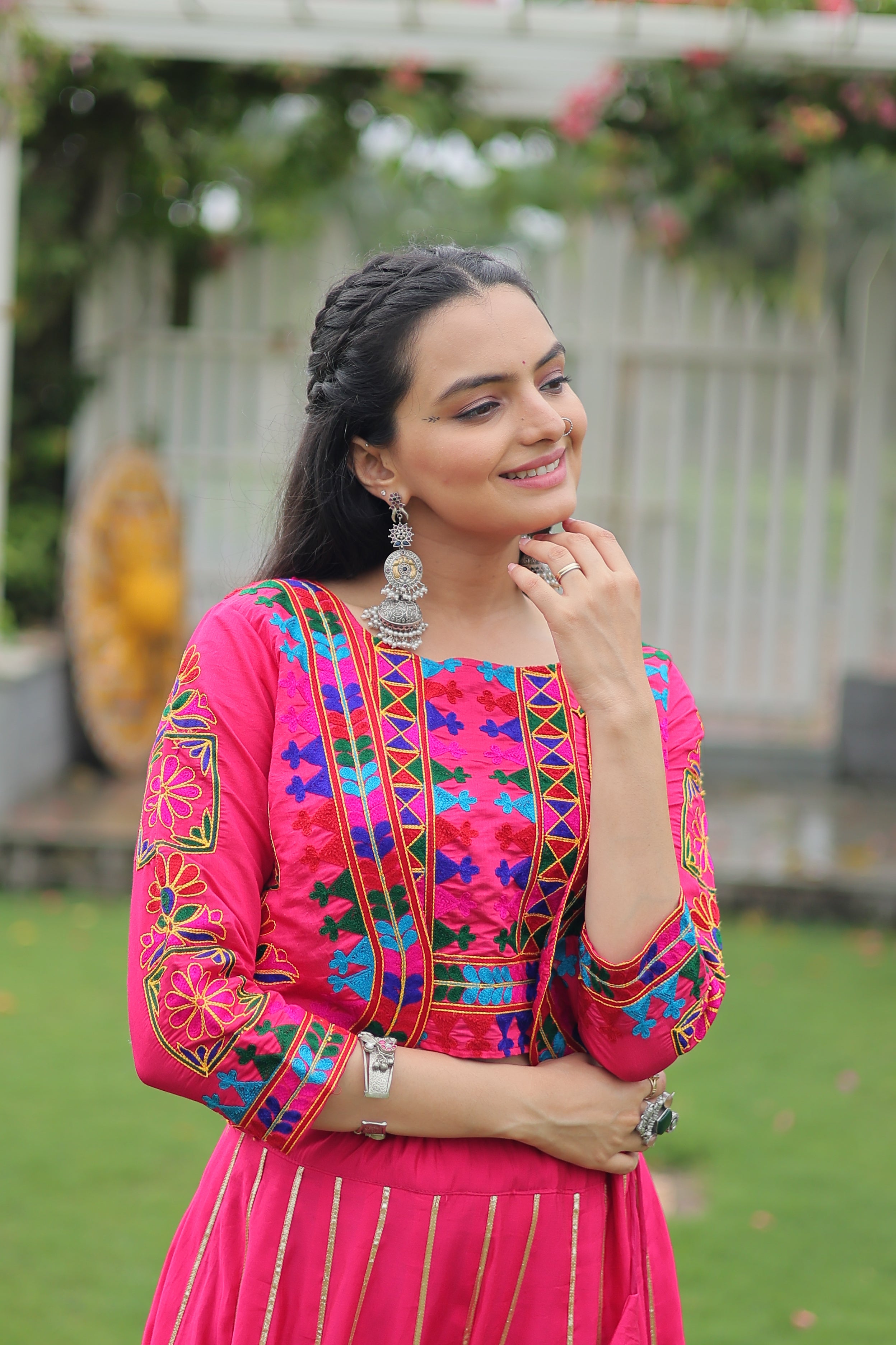 Ethnic Radiance Mirror Work Anarkali Set