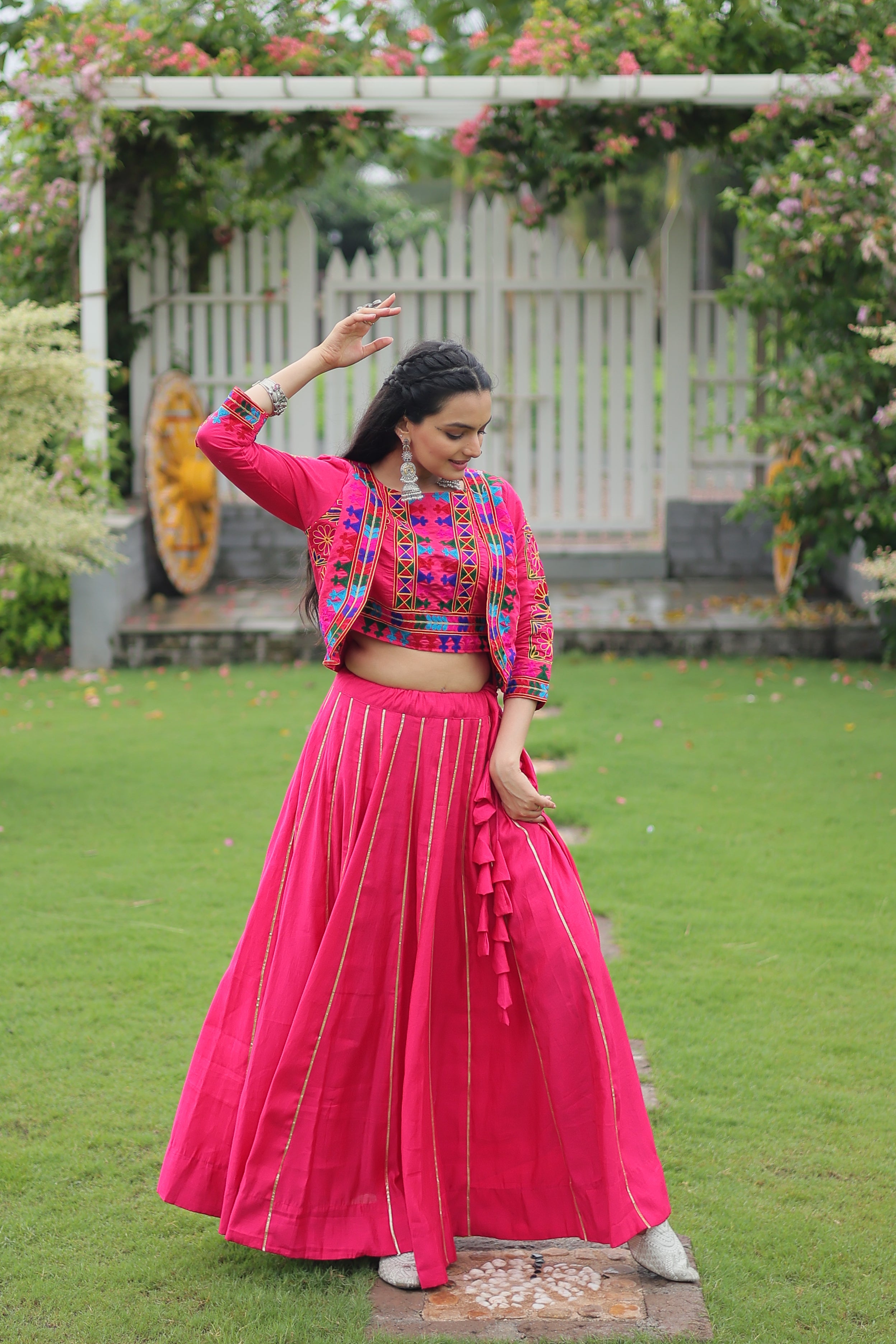 Ethnic Radiance Mirror Work Anarkali Set