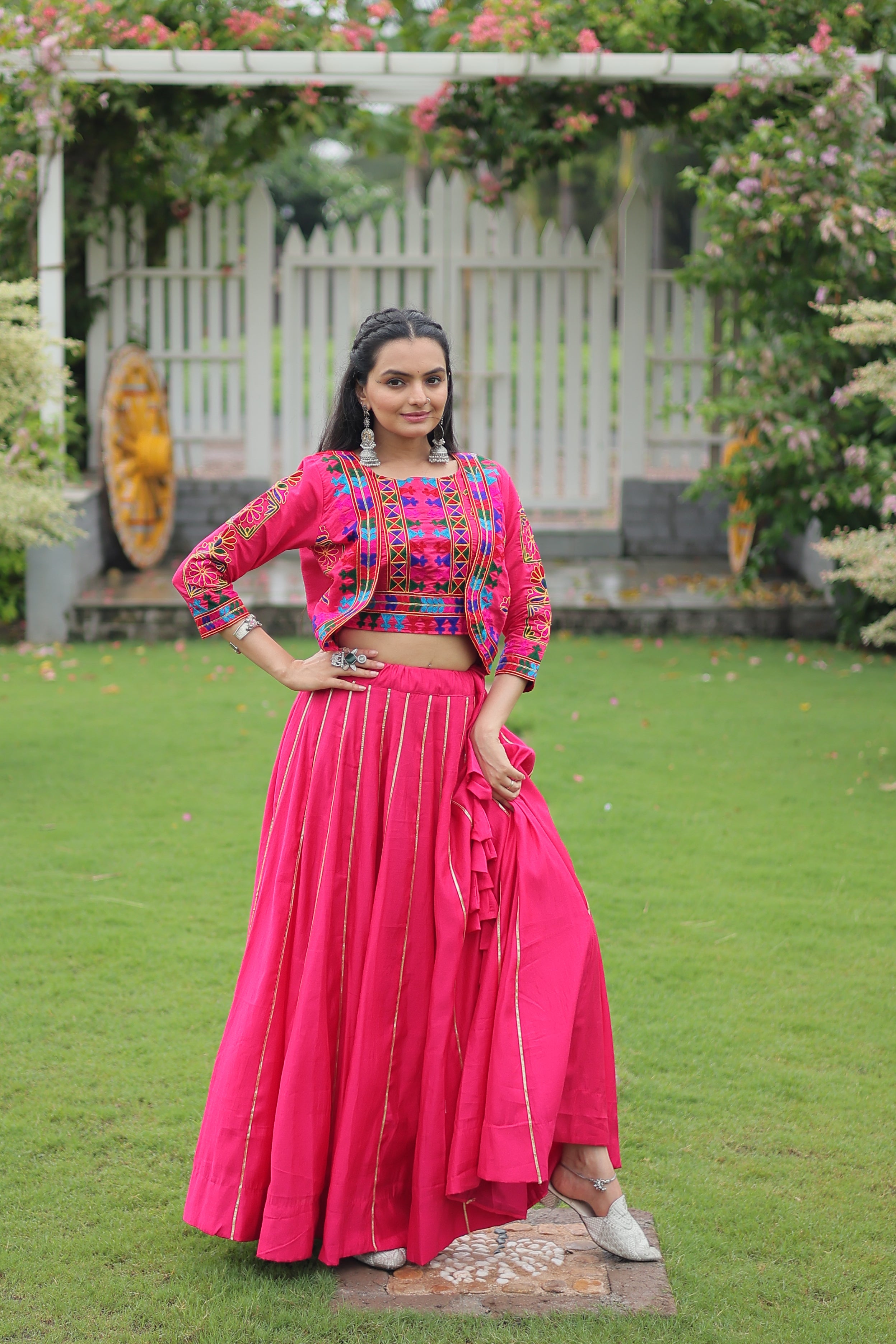 Ethnic Radiance Mirror Work Anarkali Set