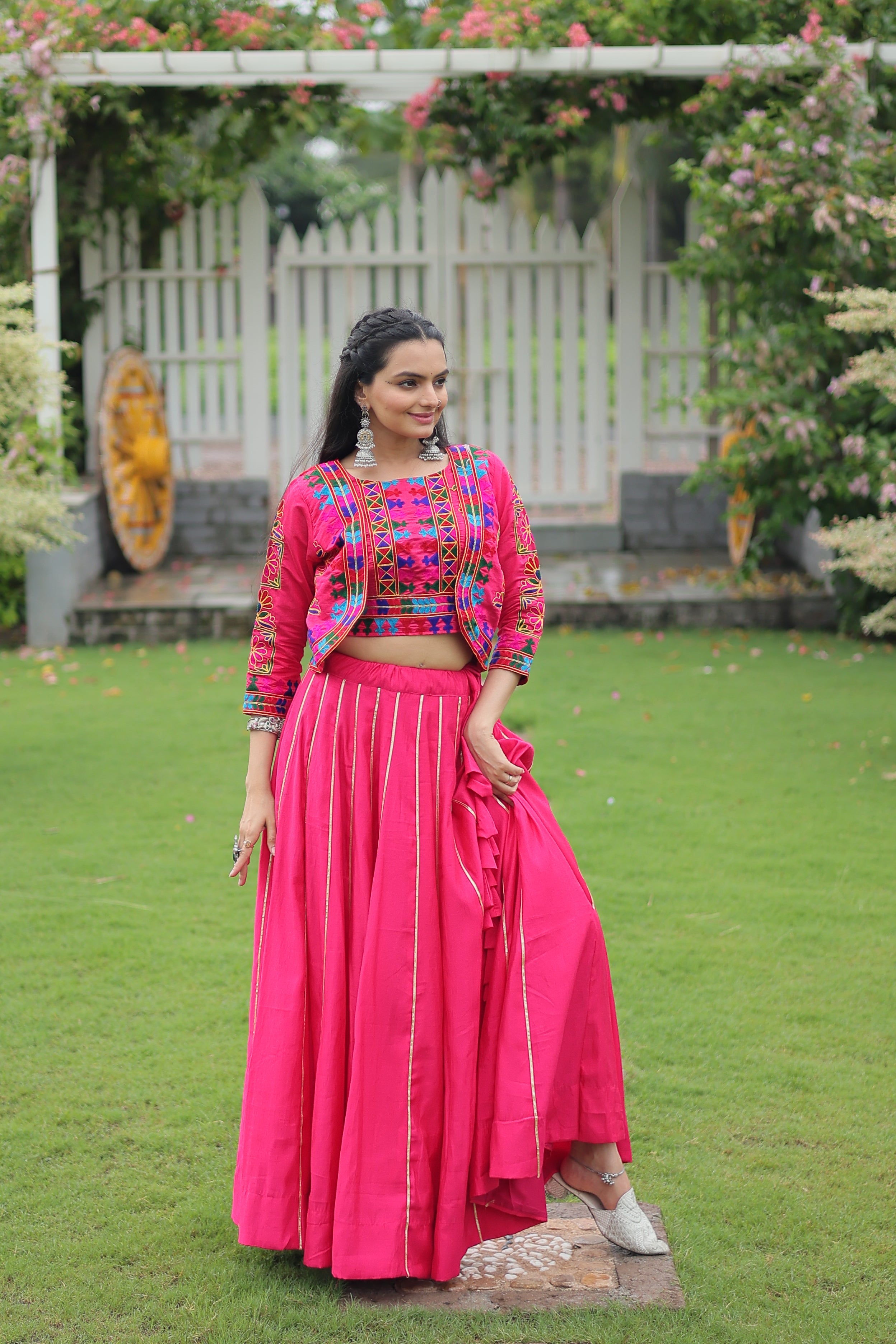 Ethnic Radiance Mirror Work Anarkali Set