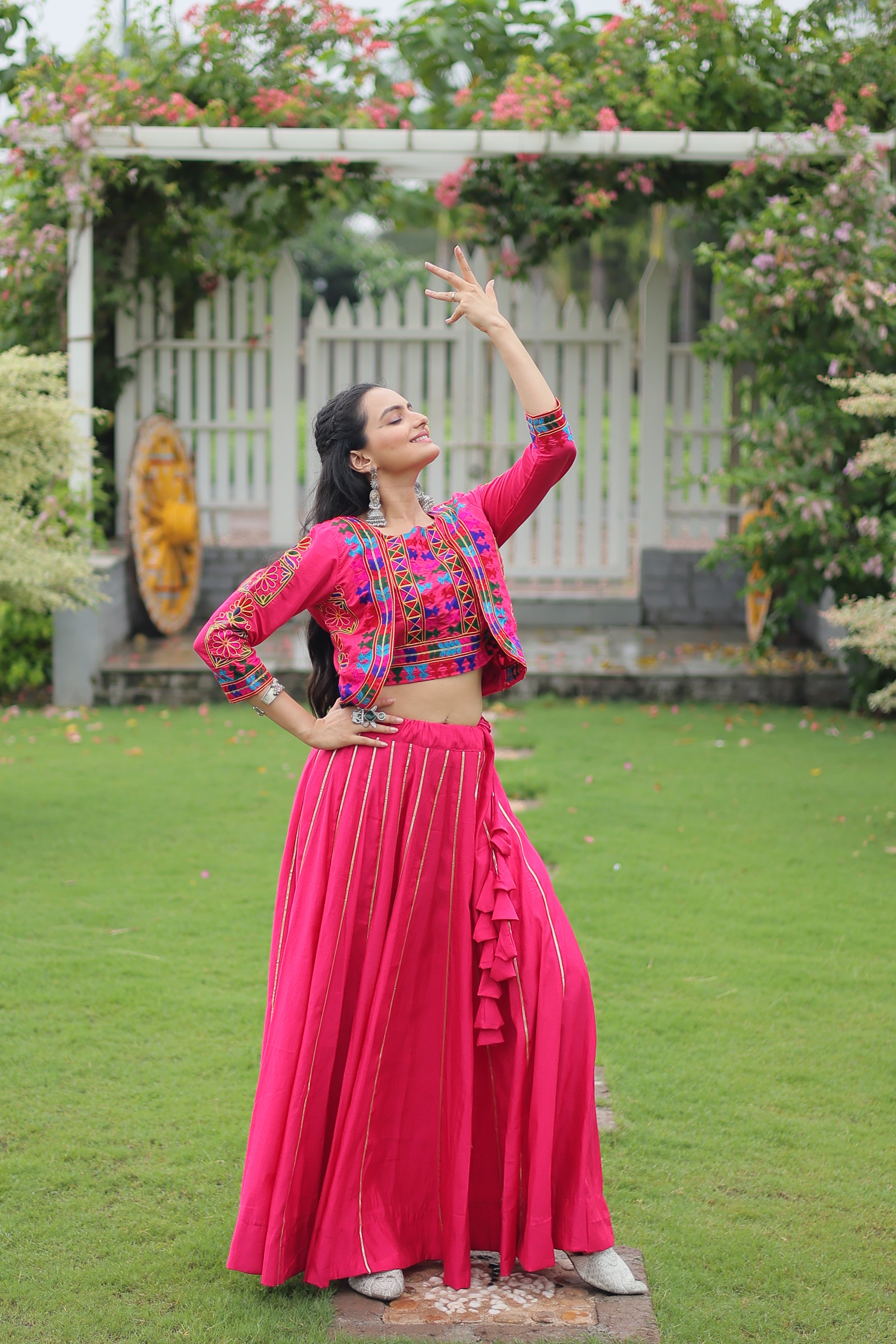 Ethnic Radiance Mirror Work Anarkali Set