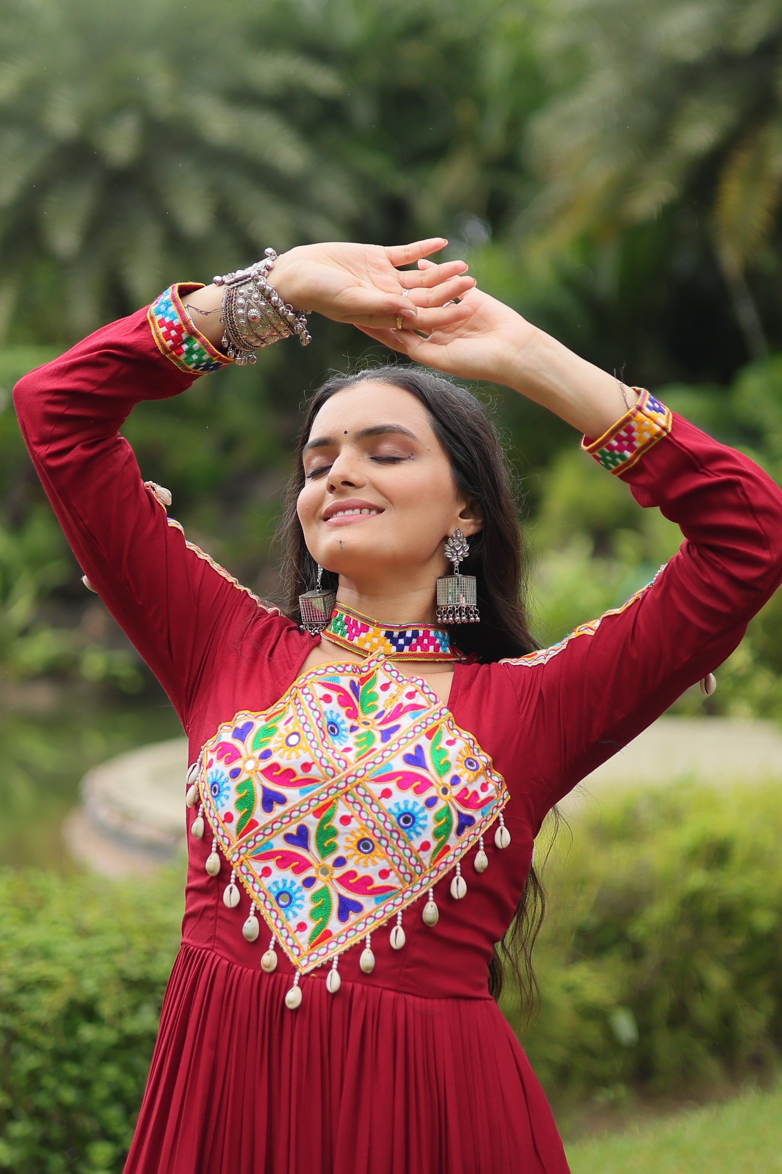 Gulnaar Red Mirror Royale Gown