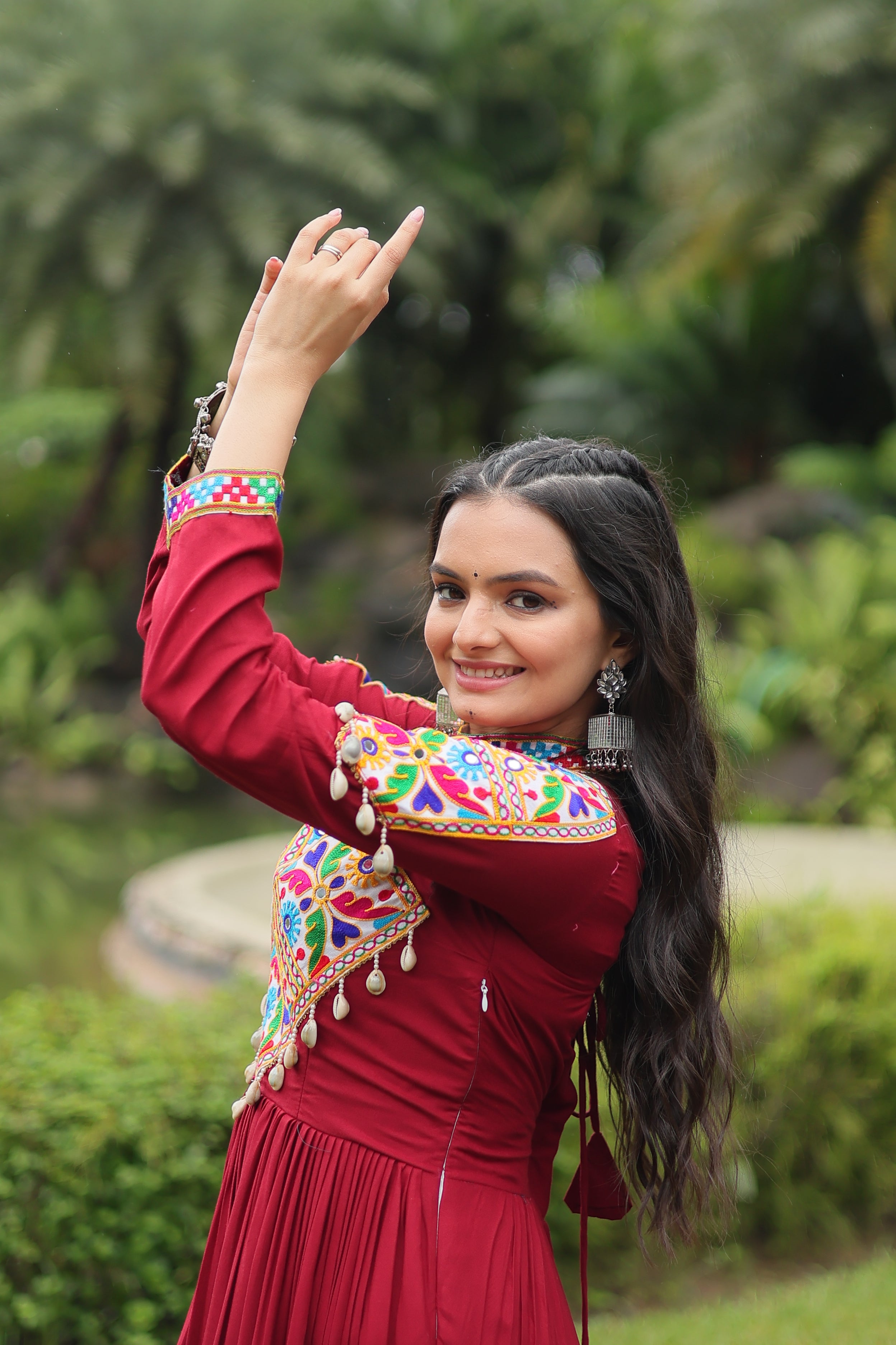 Gulnaar Red Mirror Royale Gown