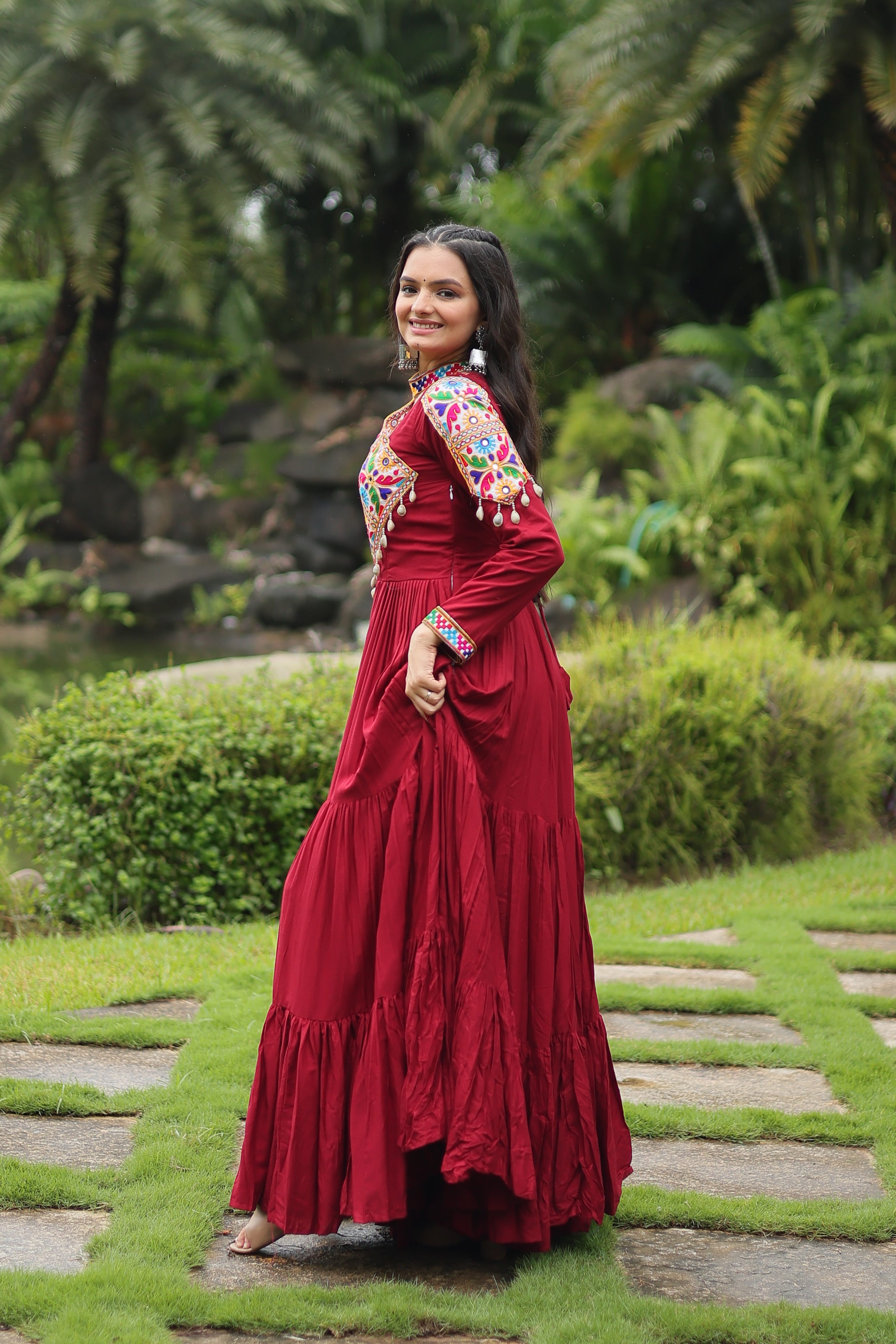 Gulnaar Red Mirror Royale Gown