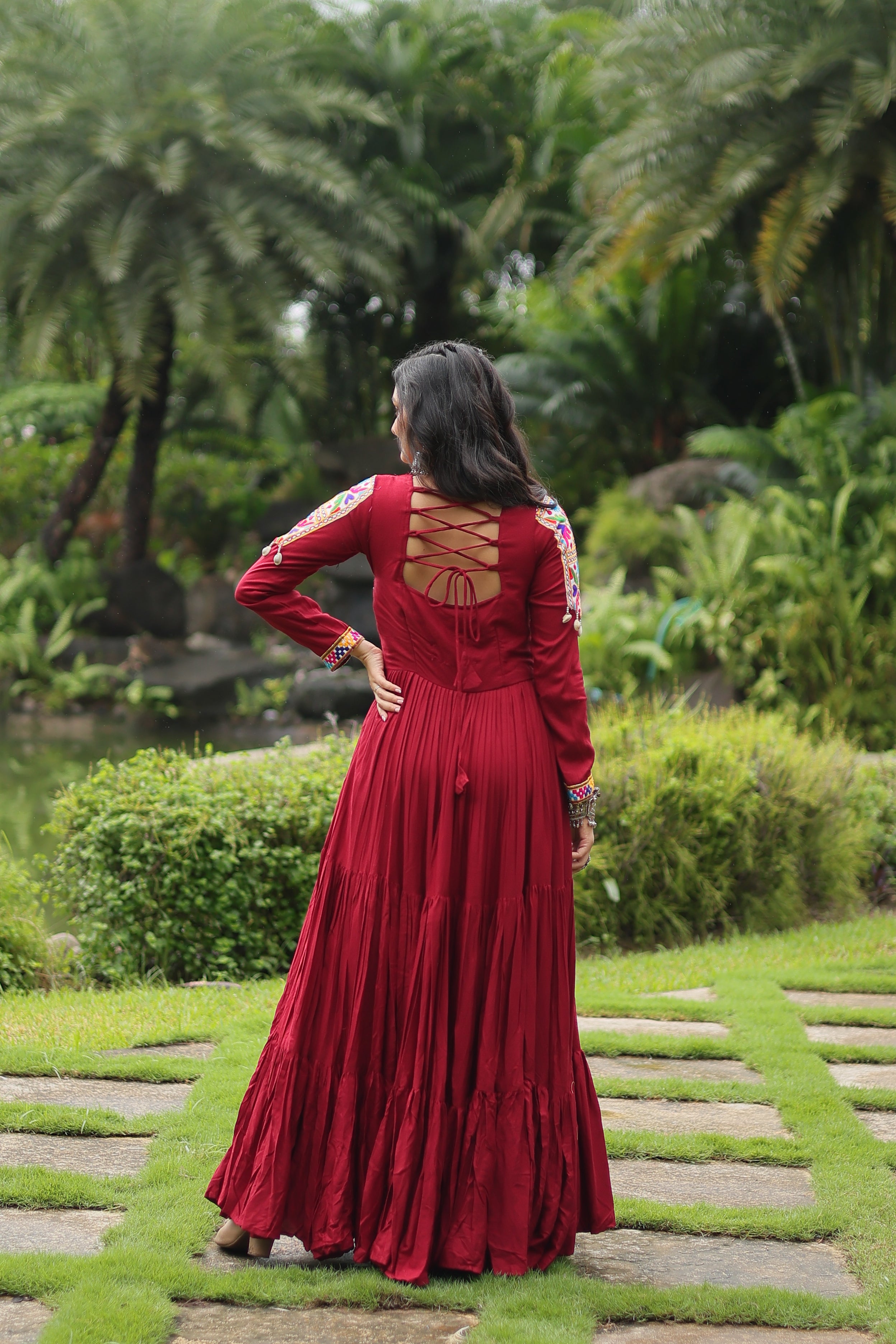 Gulnaar Red Mirror Royale Gown