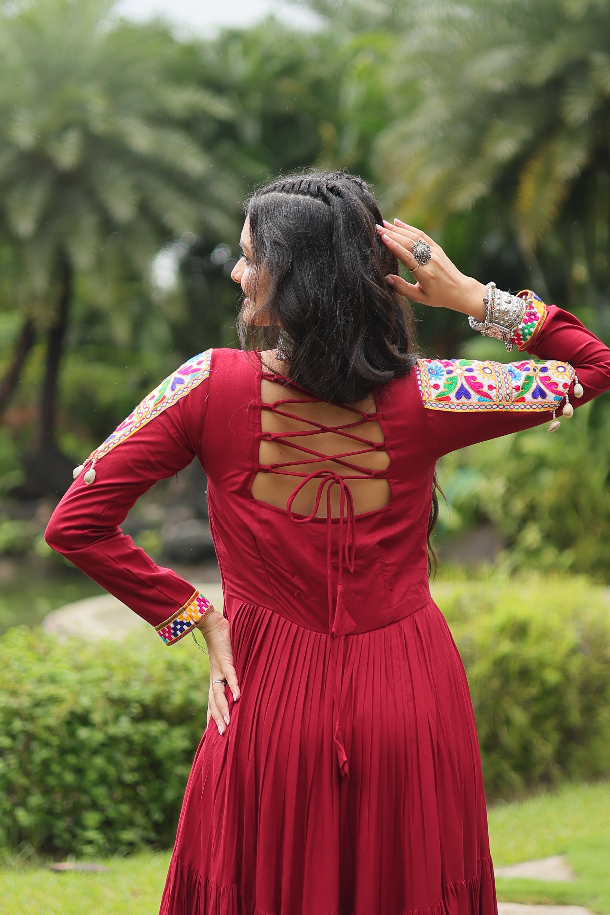 Gulnaar Red Mirror Royale Gown