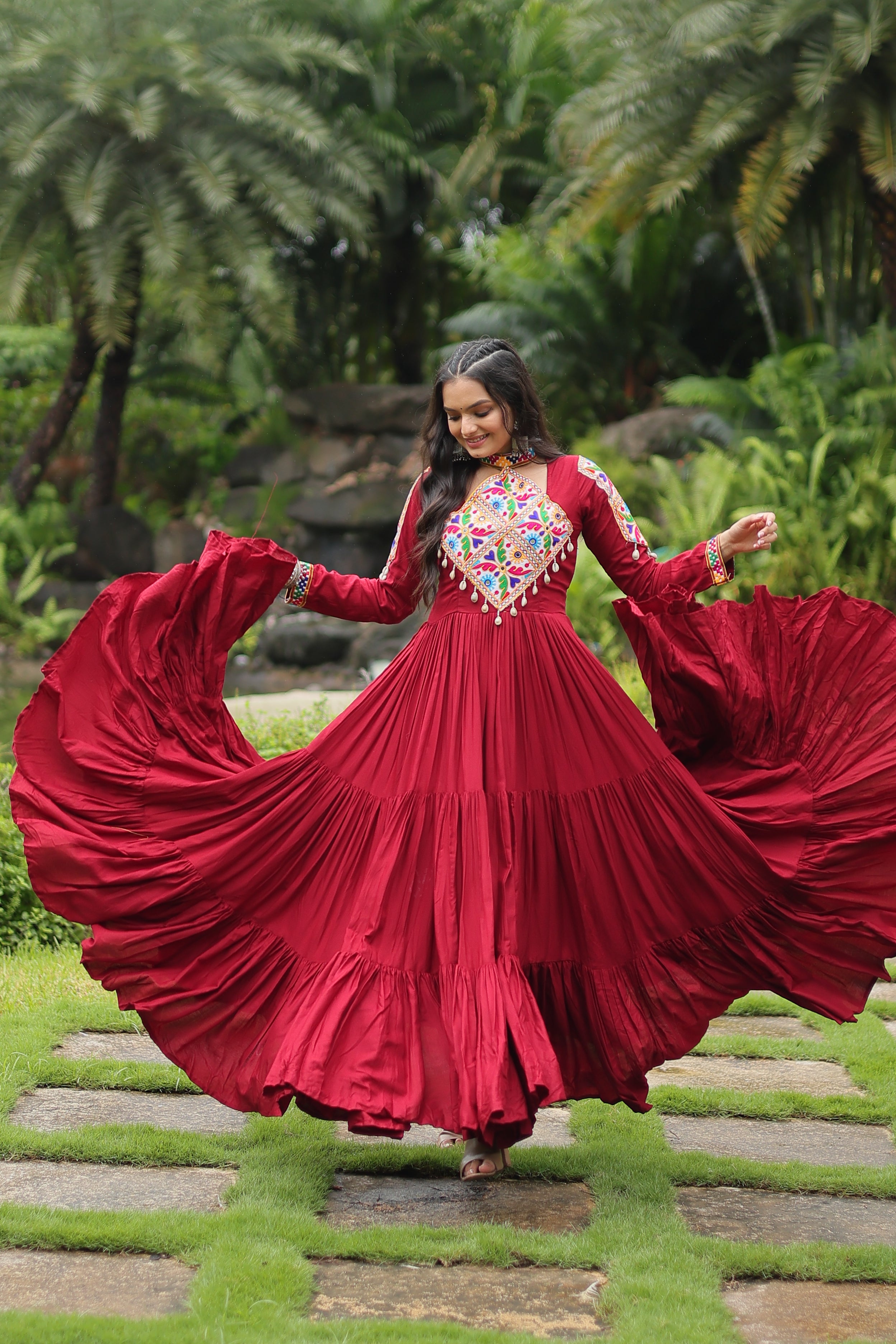 Gulnaar Red Mirror Royale Gown