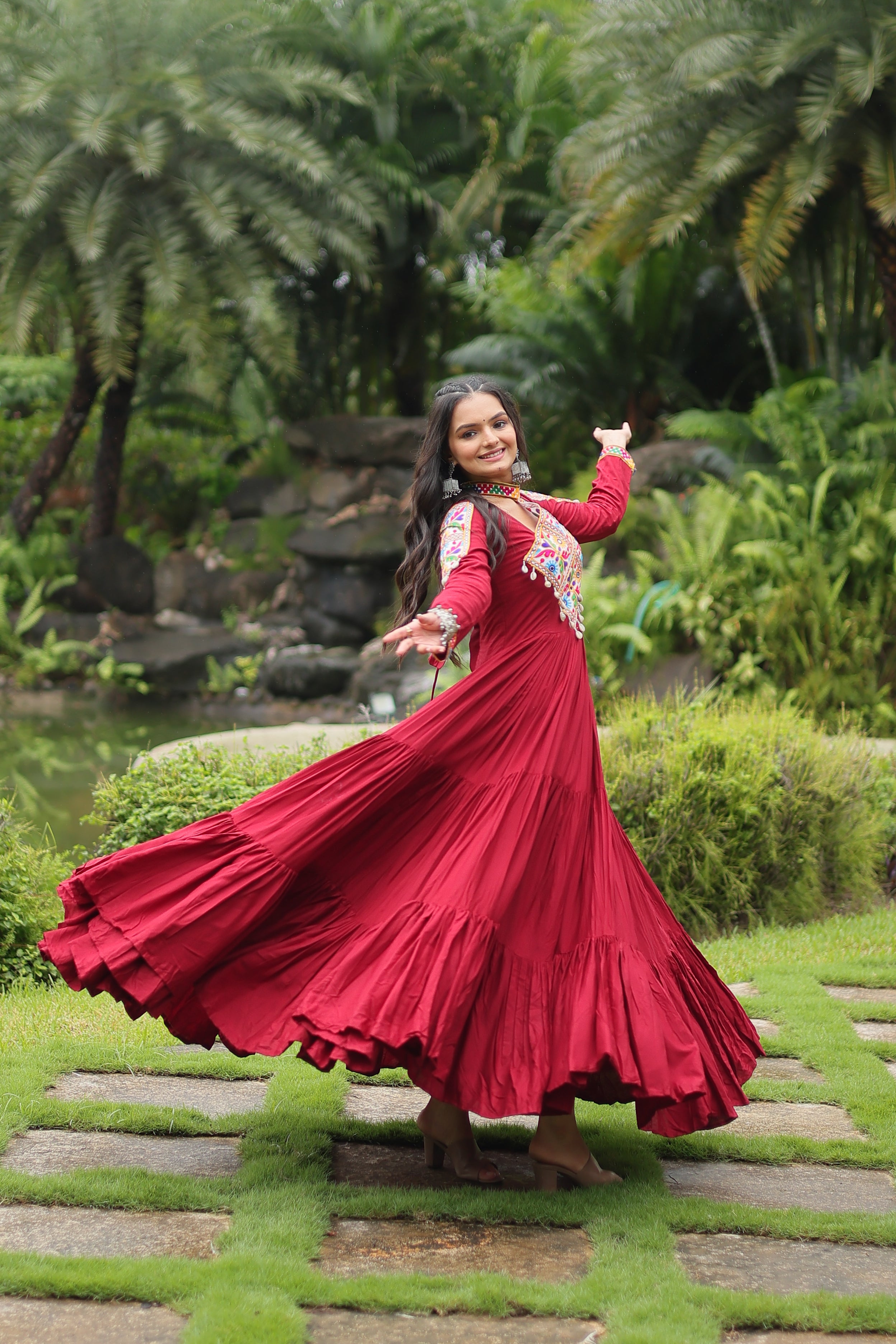 Gulnaar Red Mirror Royale Gown