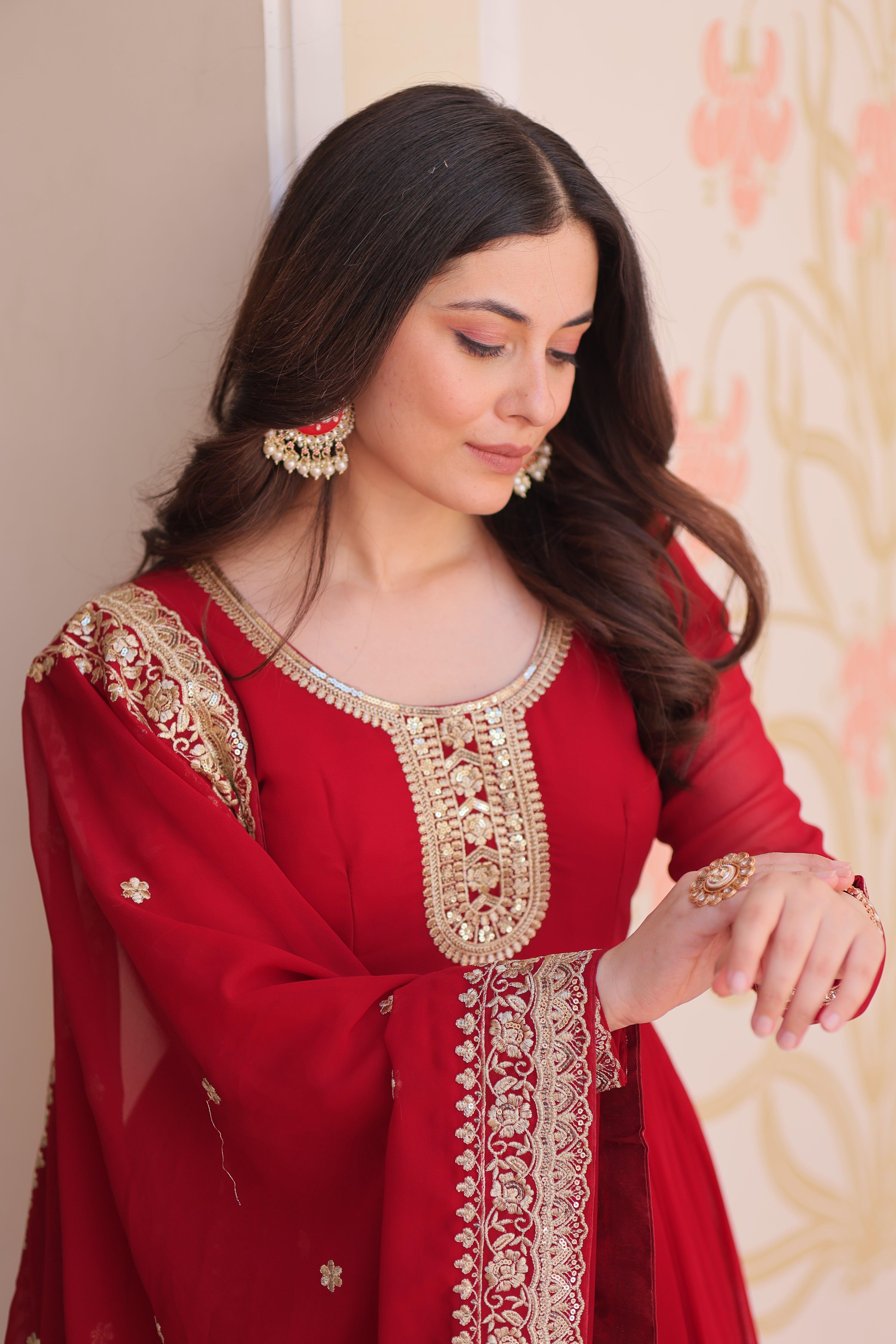 Heritage Embroidered Anarkali Gown with Zari and Sequin Detailing