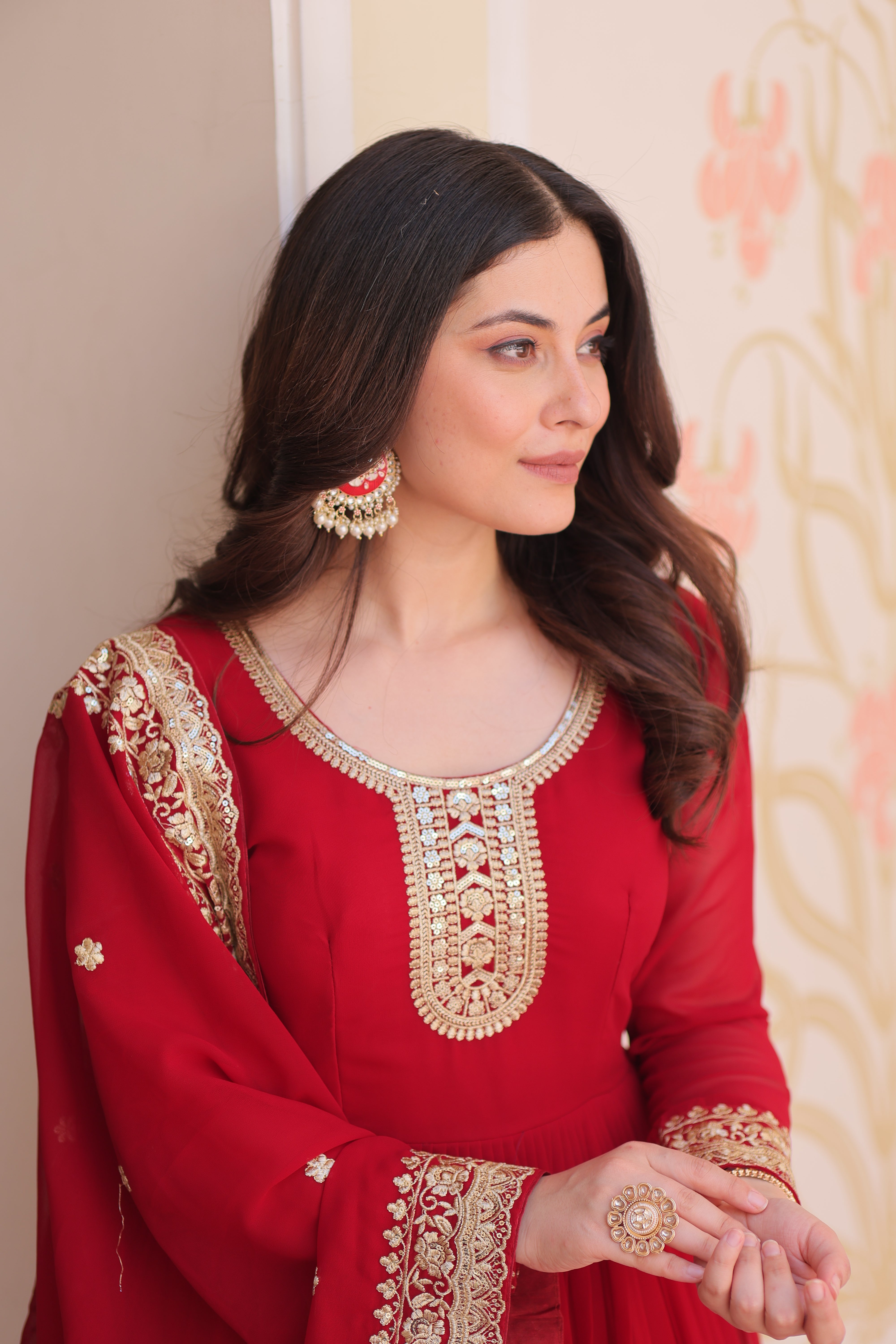 Heritage Embroidered Anarkali Gown with Zari and Sequin Detailing