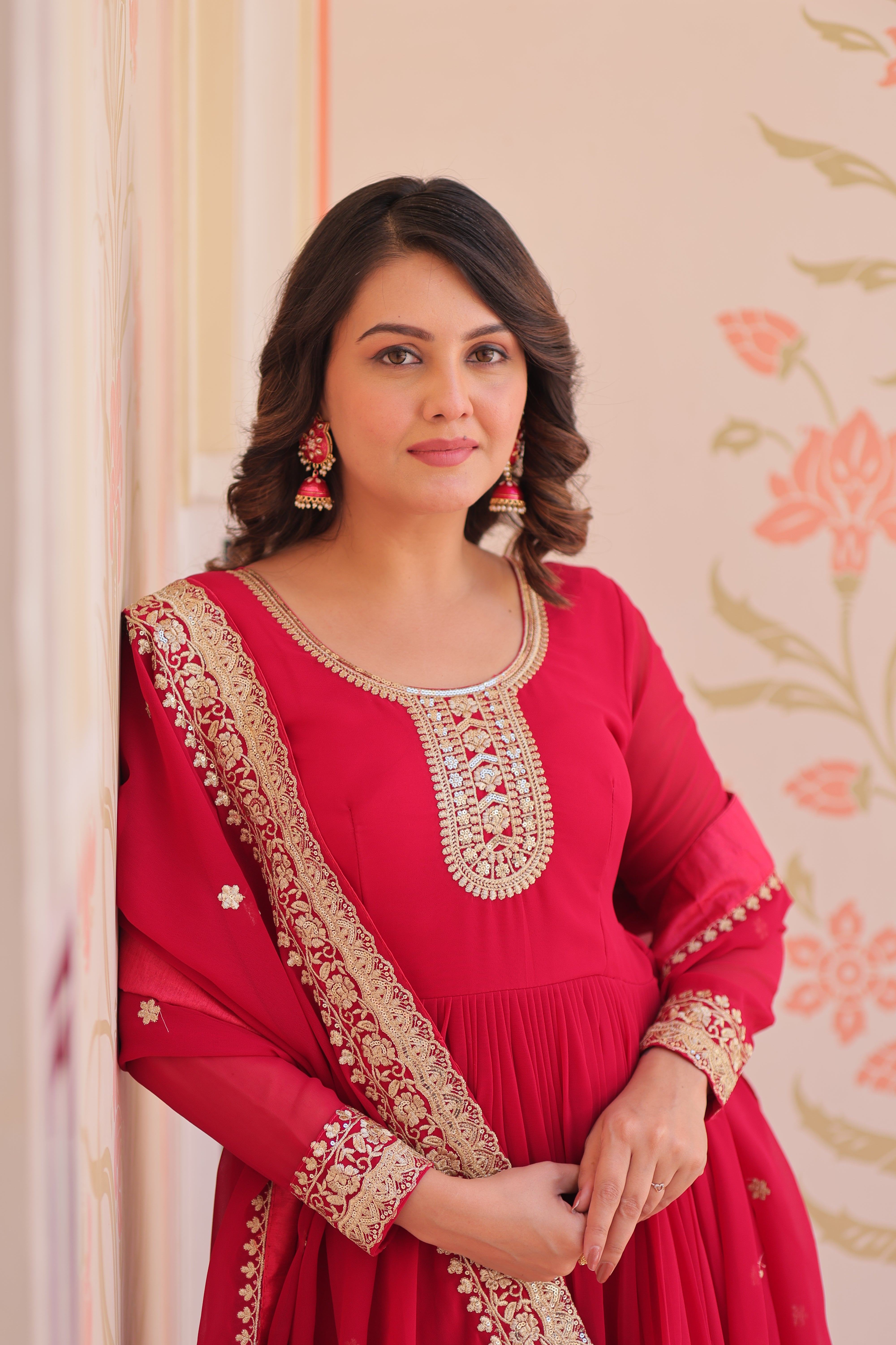 Heritage Embroidered Anarkali Gown with Zari and Sequin Detailing