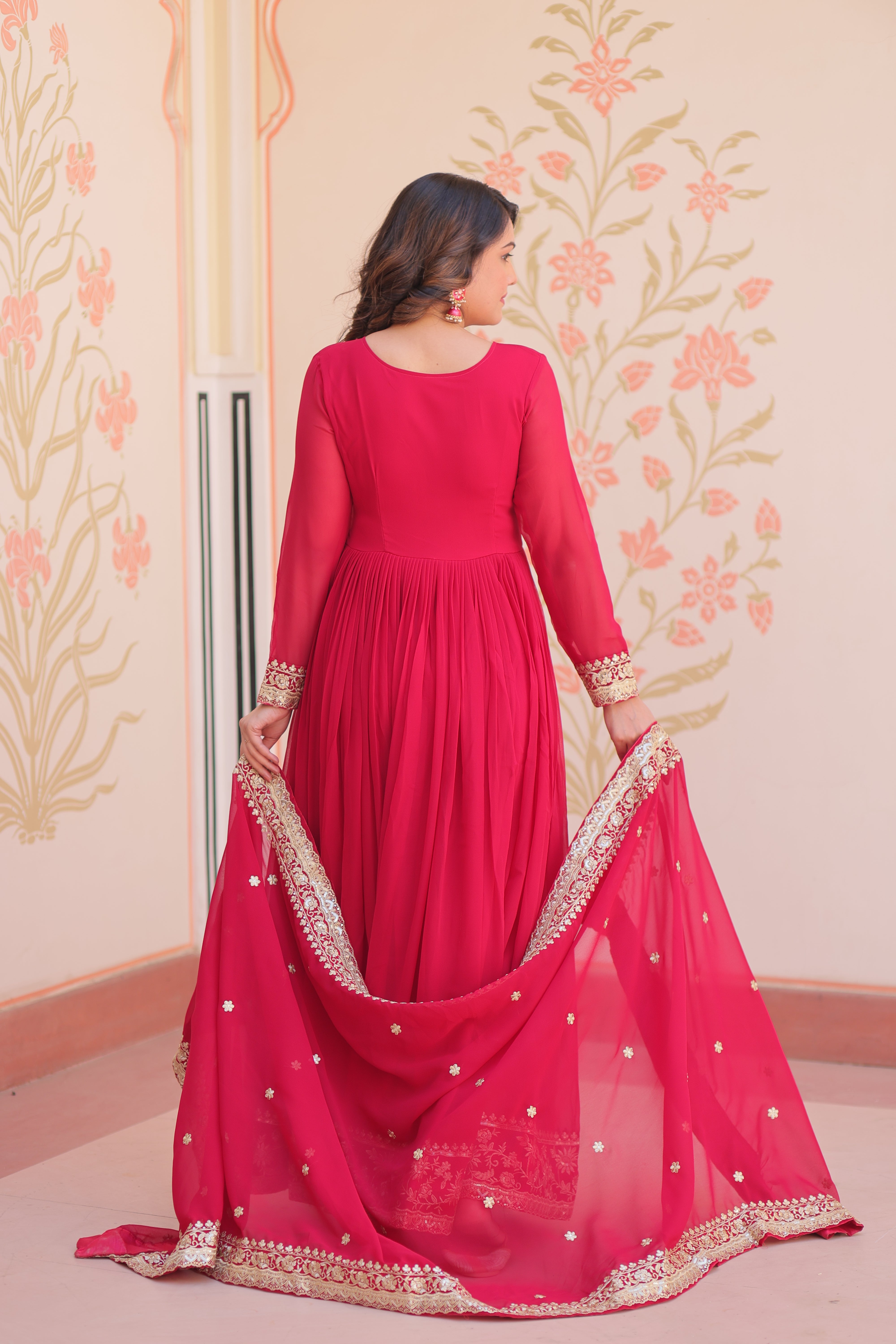 Heritage Embroidered Anarkali Gown with Zari and Sequin Detailing