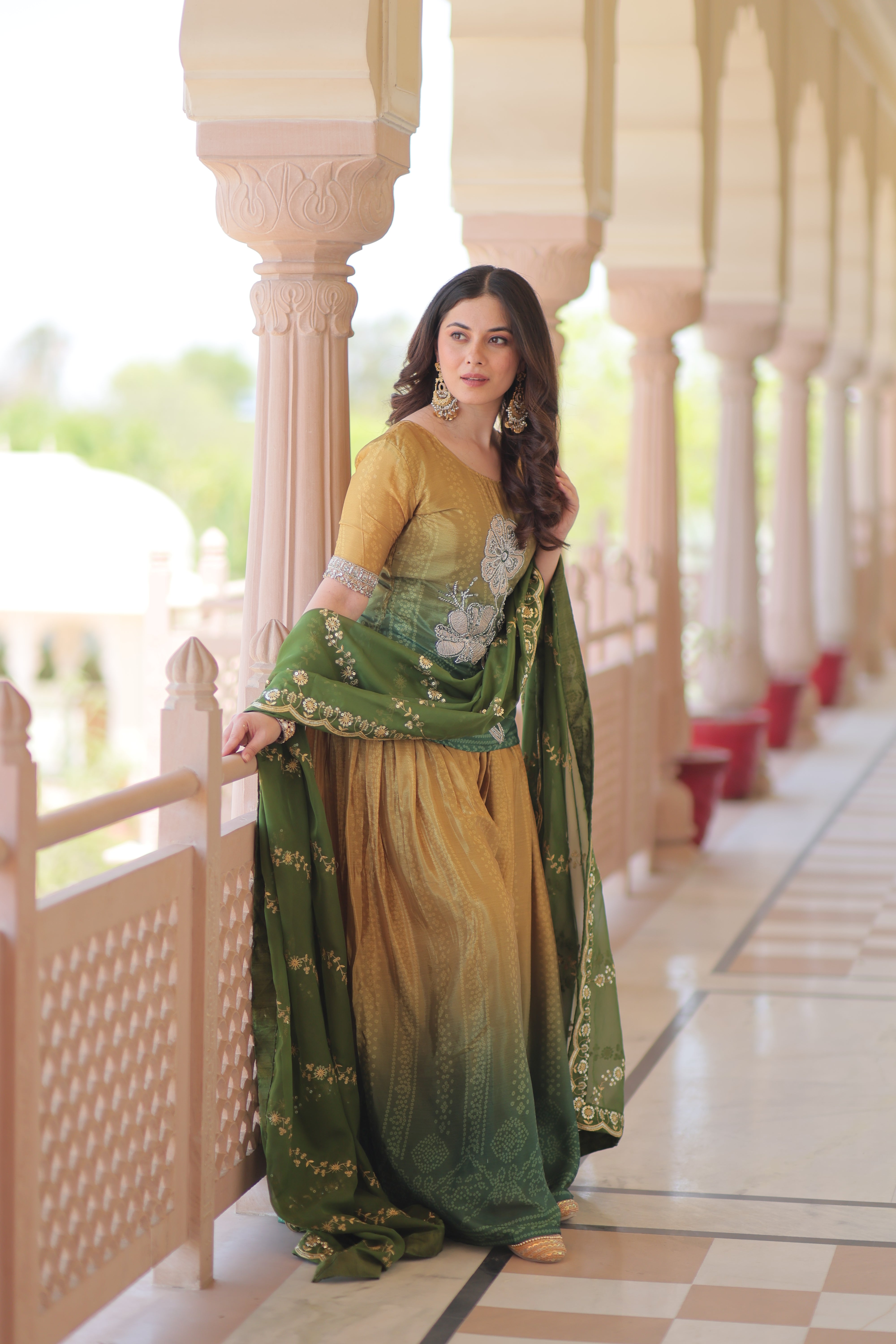 Floral Embroidered Patiala Suit with Dupatta