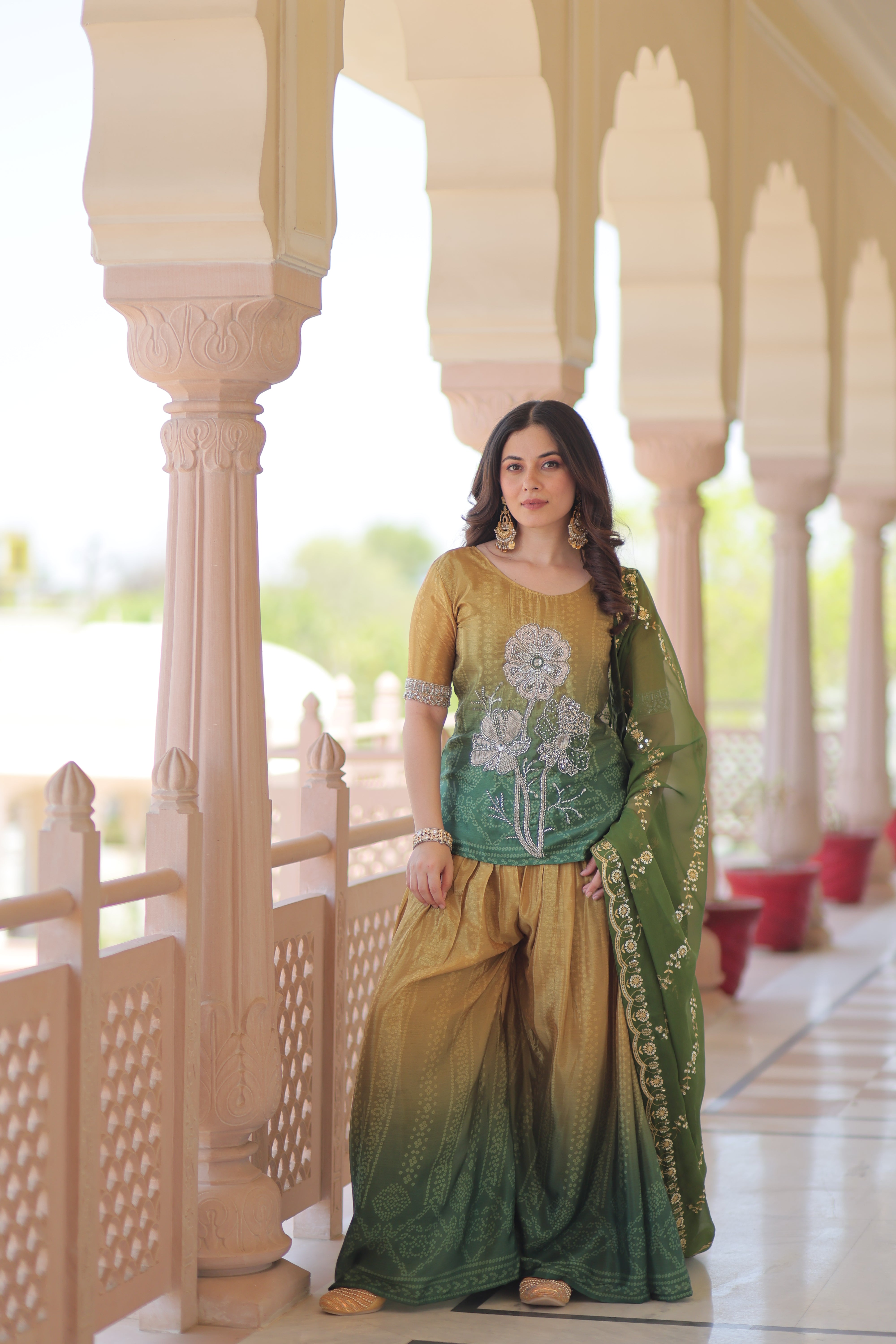 Floral Embroidered Patiala Suit with Dupatta