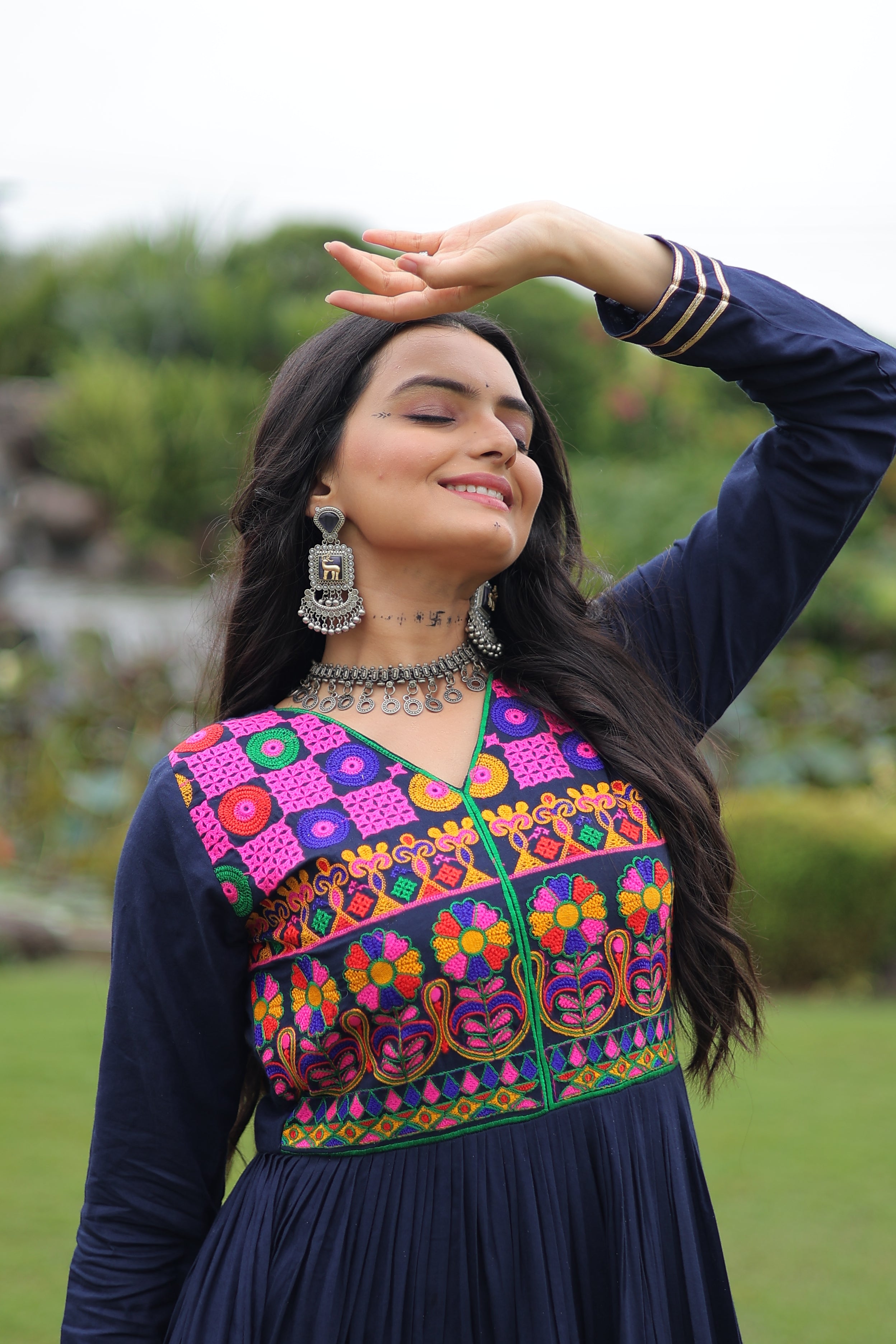 Full Sleeve Embroidered Tiered Anarkali Gown