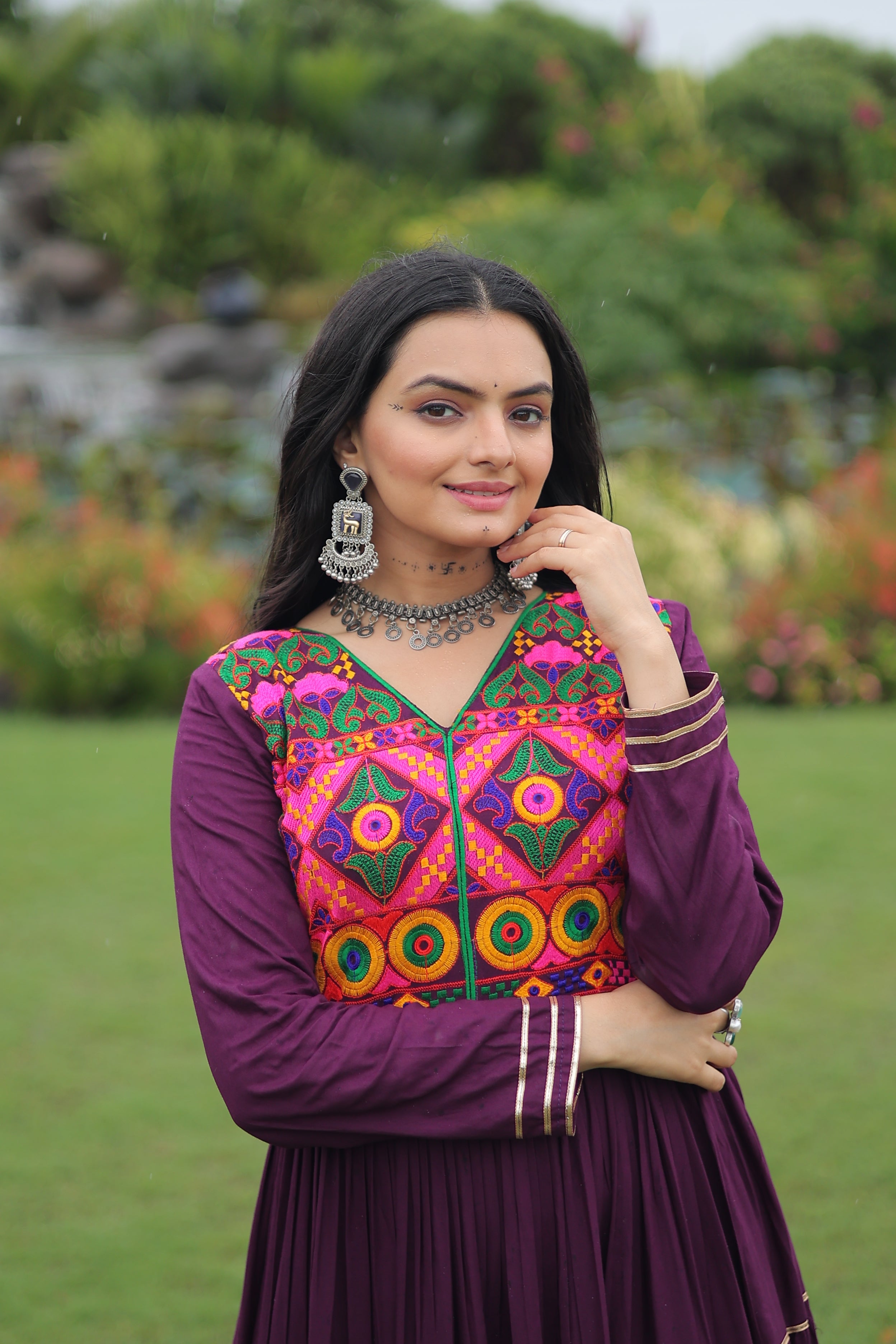 Full Sleeve Embroidered Tiered Anarkali Gown