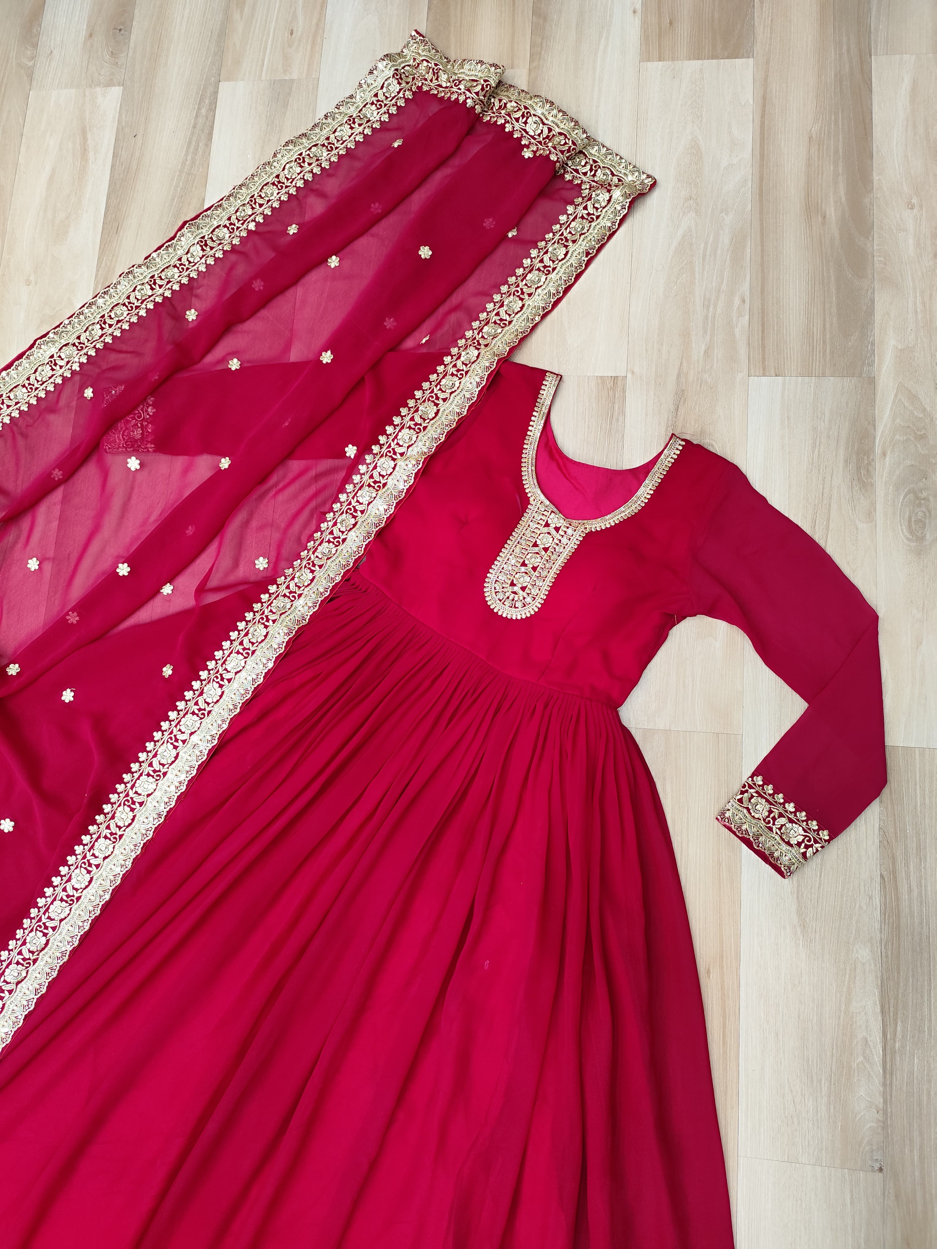 Heritage Embroidered Anarkali Gown with Zari and Sequin Detailing