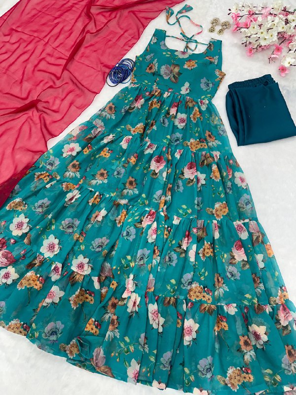 pure georgette Anarkali Gown