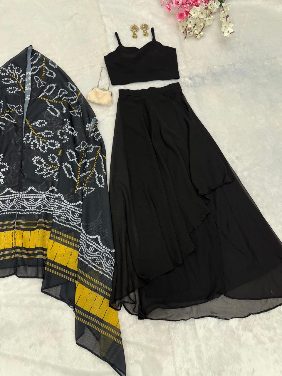 pure Georgette with Designer Lace Fully Stitched  lehnga