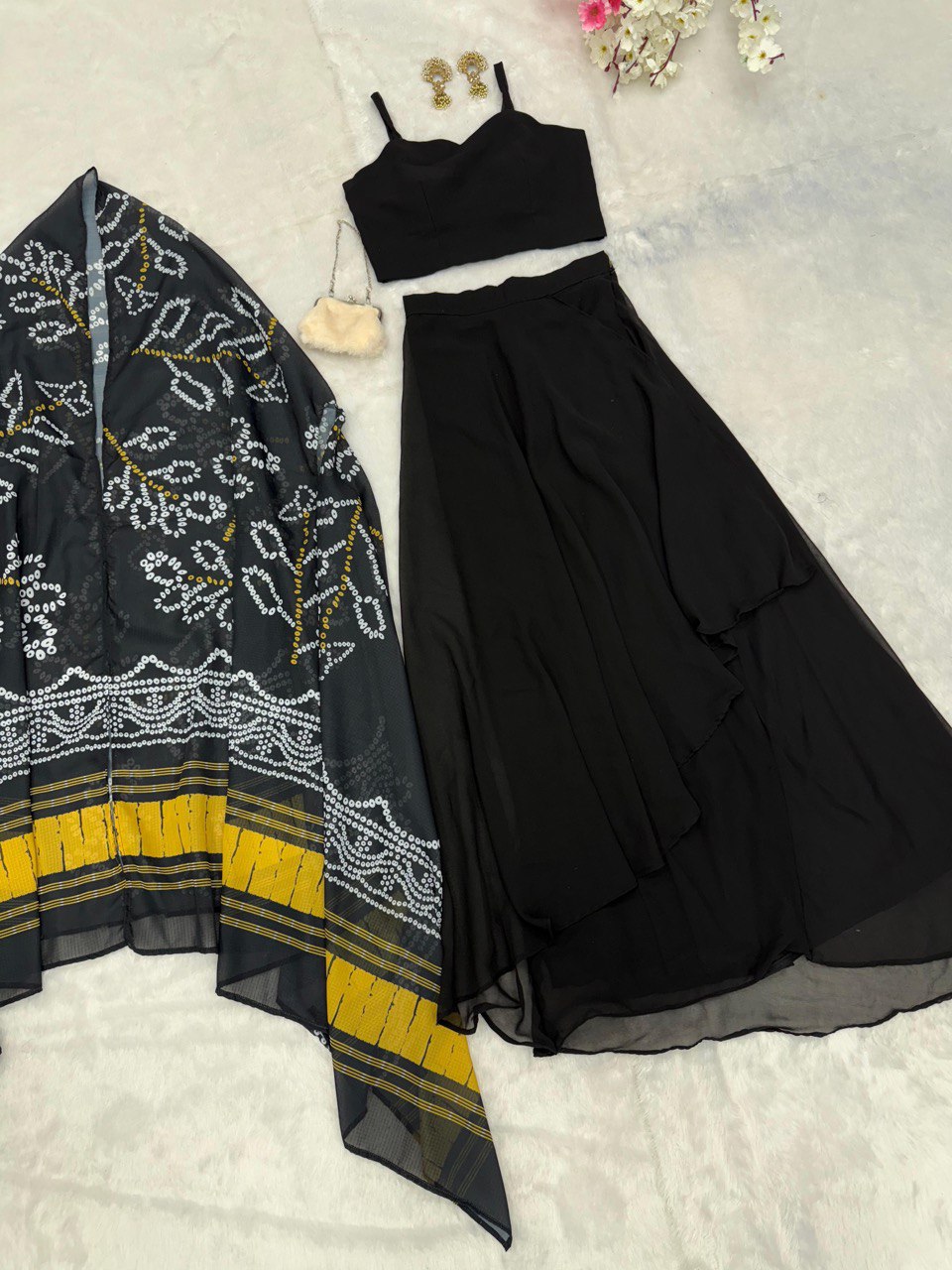 pure Georgette with Designer Lace Fully Stitched  lehnga