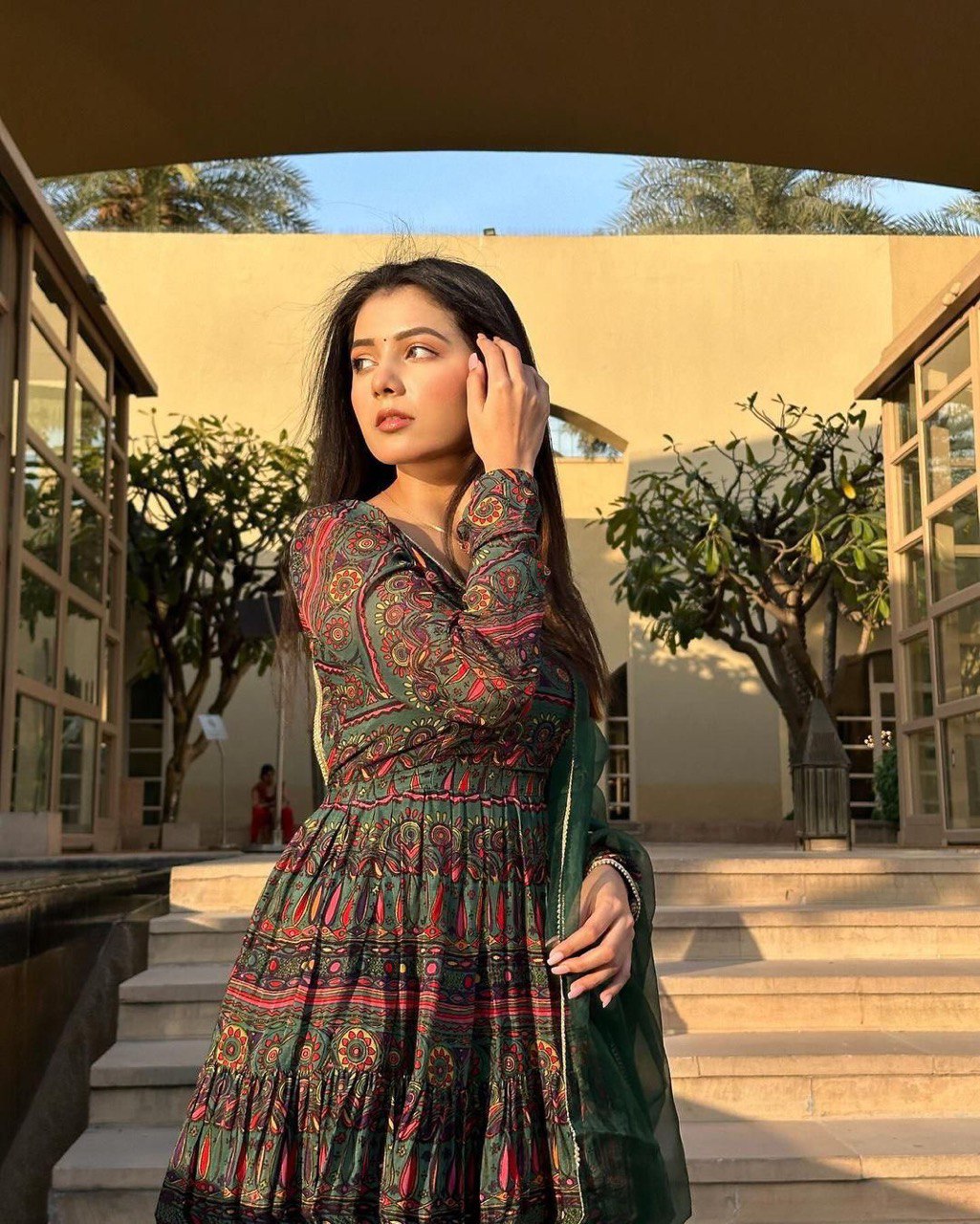 pure georgette Anarkali Gown