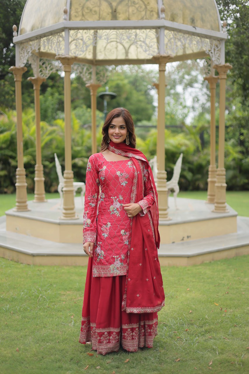 PREMIUM DESIGNER READYMADE KURTI-PLAZOO-DUPATTA COLLECTIONS