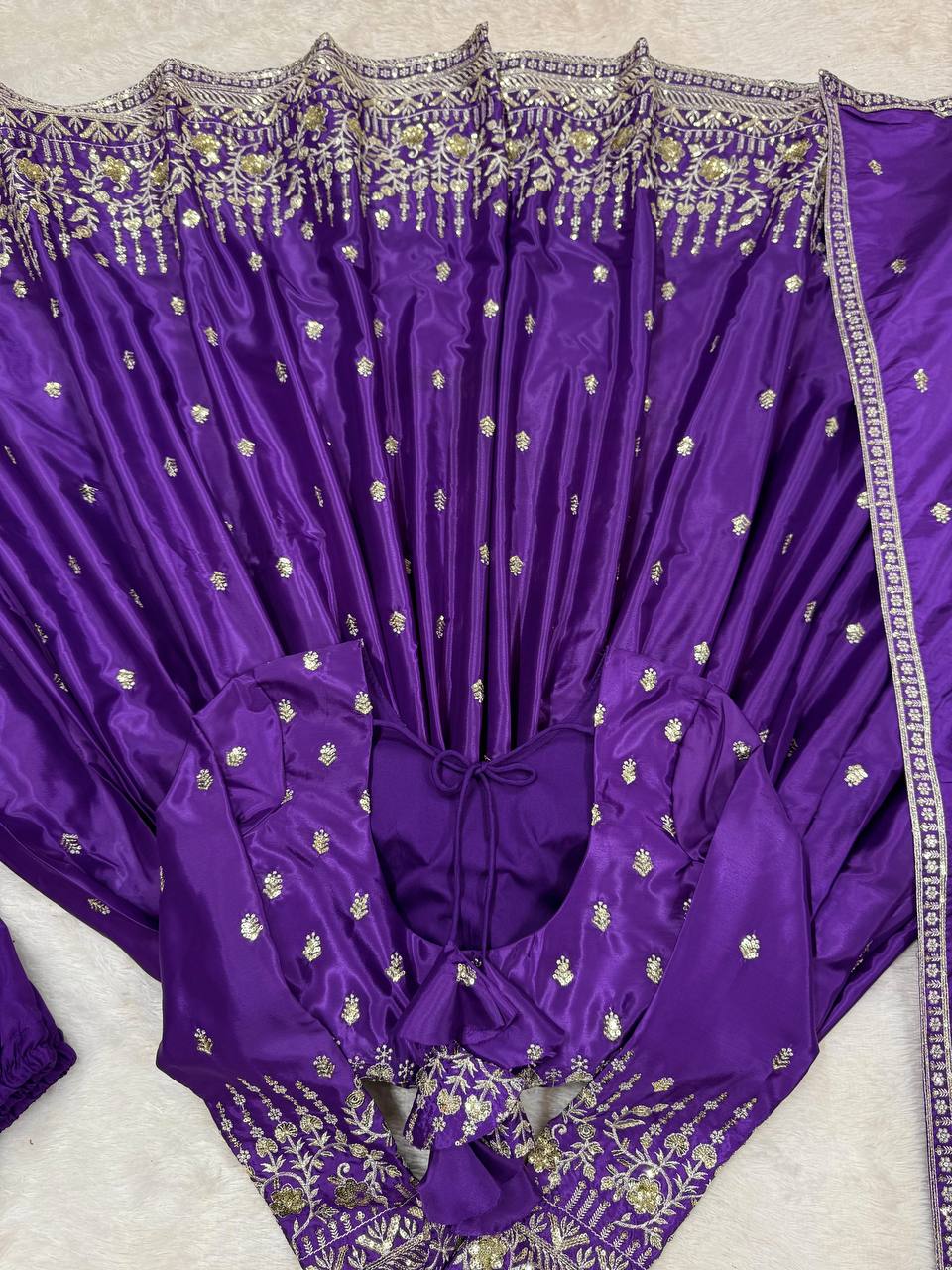 Embroidered Anarkali Gown Set with Dupatta