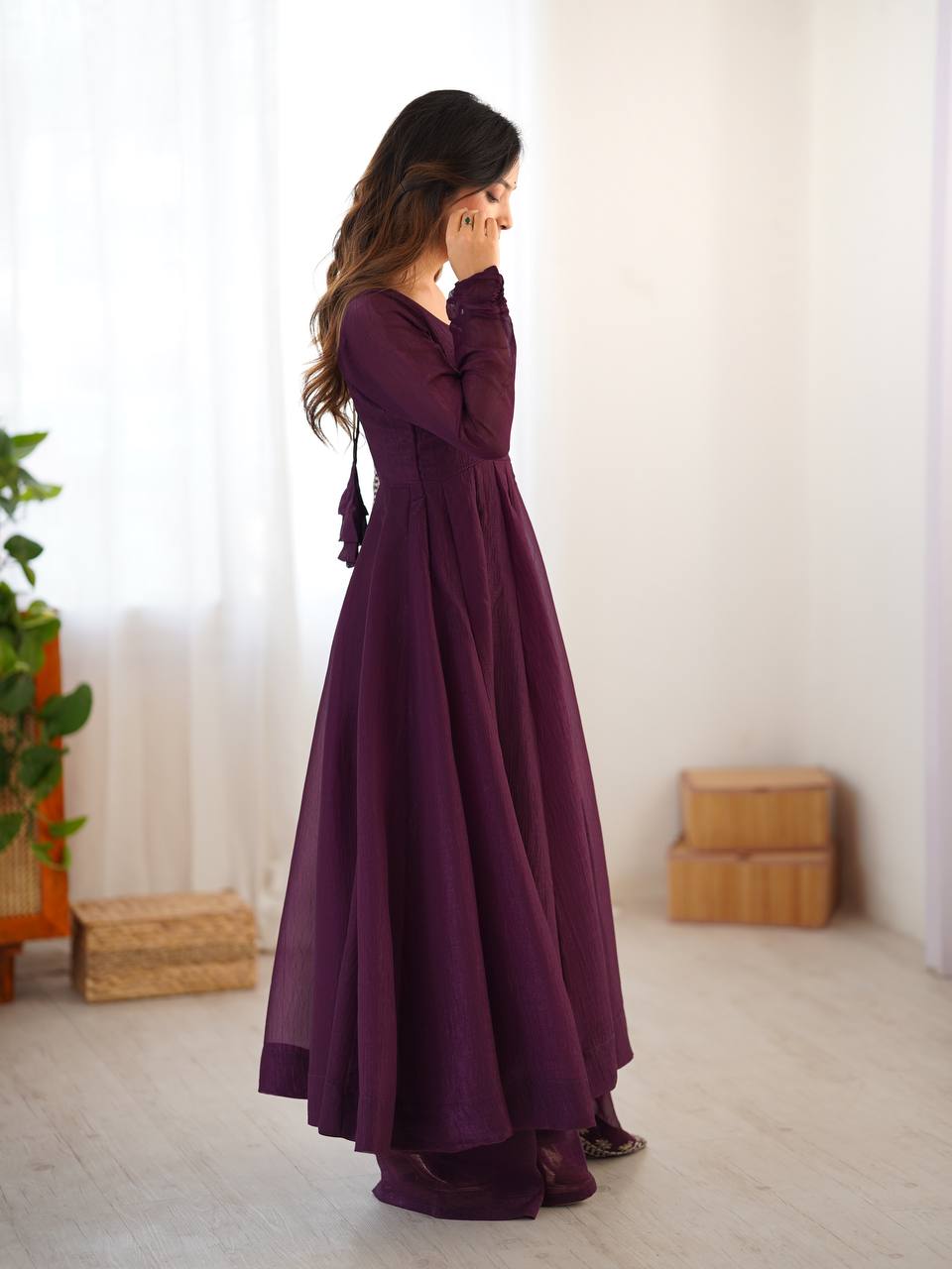 Launching New Real Modeling Heavy Designer Party Wear Look Gown-Dupatta in Heavy Embroidery Sequence Work