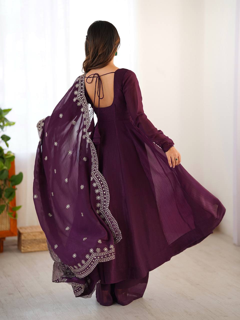 Launching New Real Modeling Heavy Designer Party Wear Look Gown-Dupatta in Heavy Embroidery Sequence Work