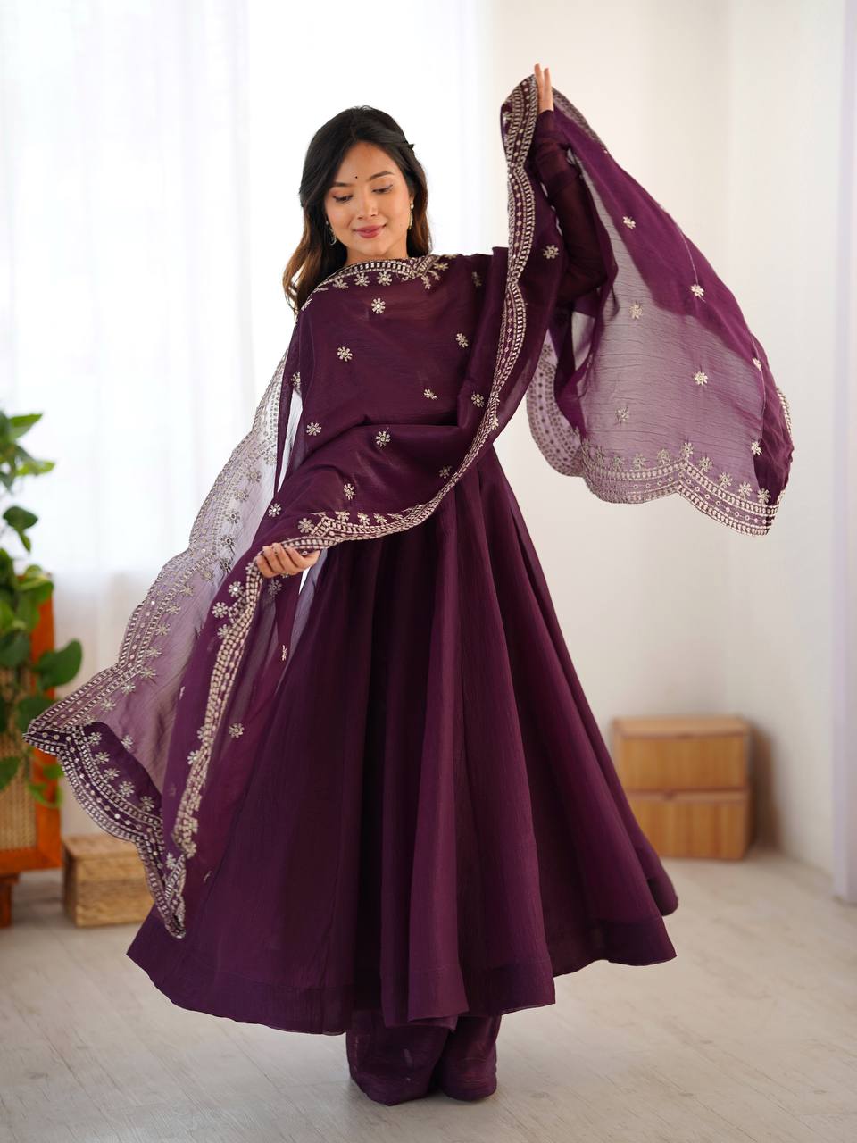 Launching New Real Modeling Heavy Designer Party Wear Look Gown-Dupatta in Heavy Embroidery Sequence Work