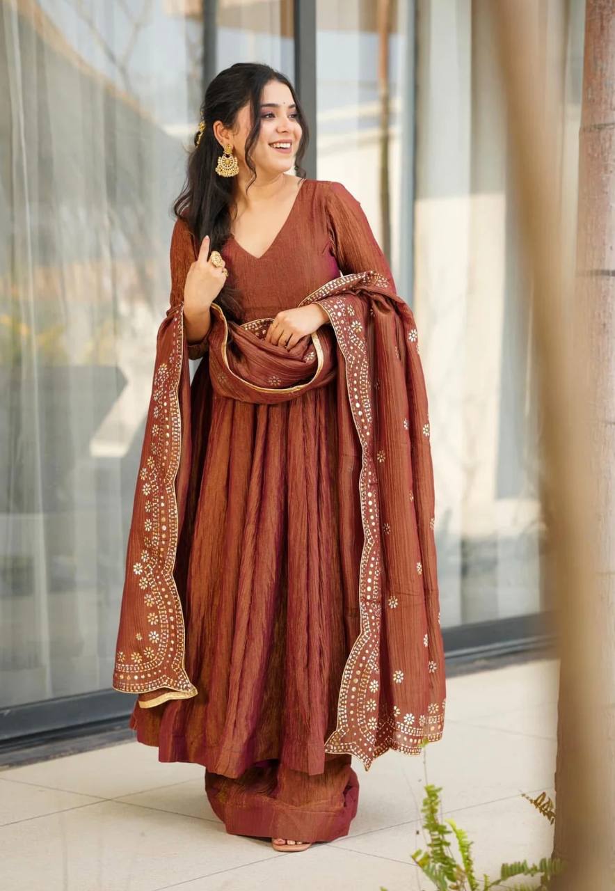 Launching Heavy Designer Party Wear Look Gown-Dupatta in Heavy Embroidery Sequence Work
