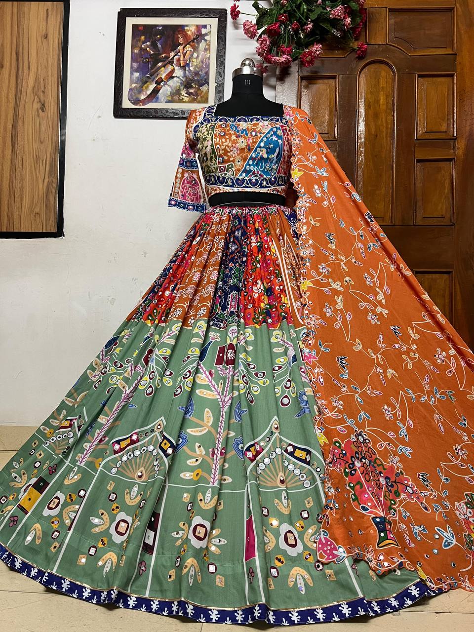 NEW DESIGNER PRINTED LAHENGA CHOLI