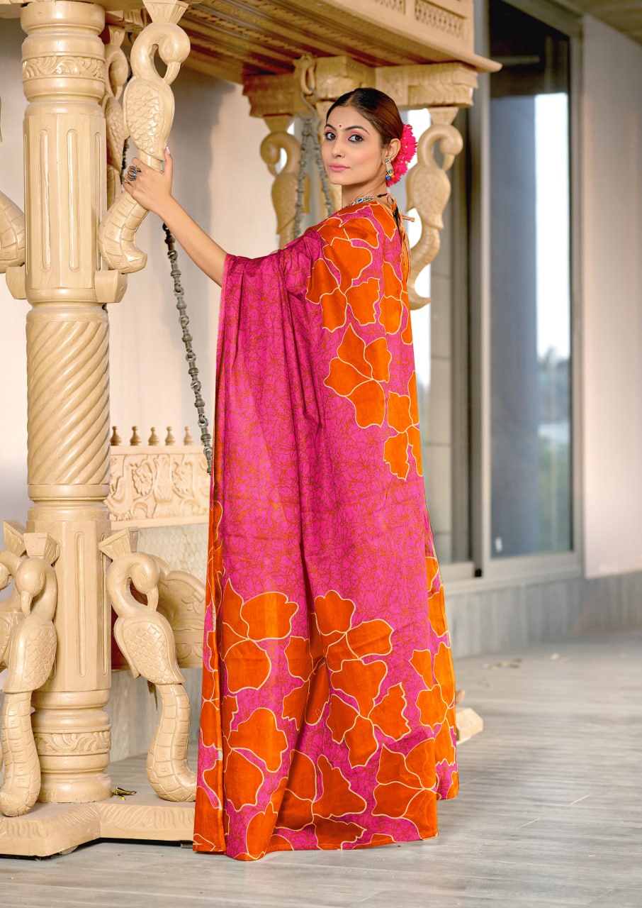 HAND BLOCK PRINT MULMUL COTTON SAREES