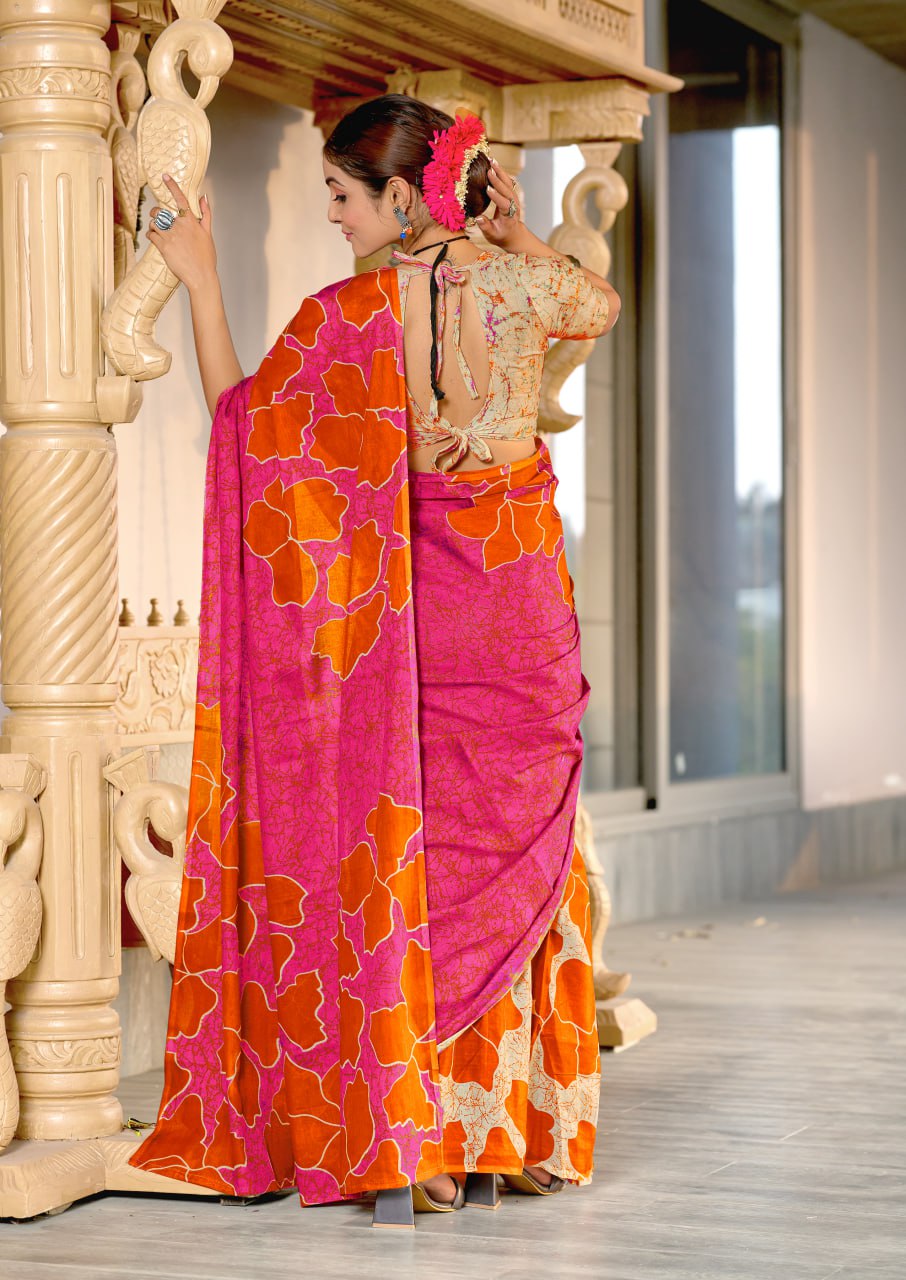 HAND BLOCK PRINT MULMUL COTTON SAREES