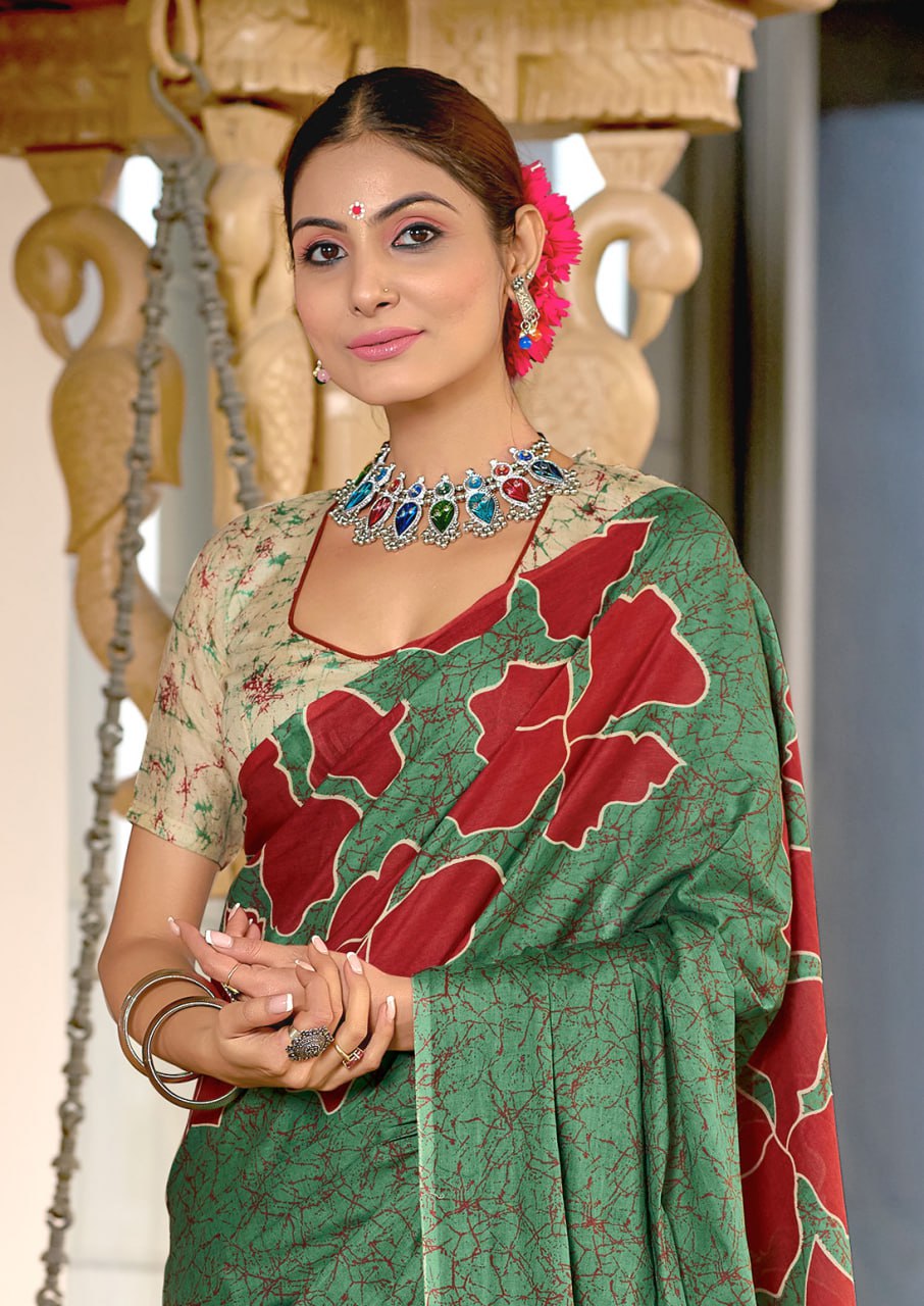 HAND BLOCK PRINT MULMUL COTTON SAREES