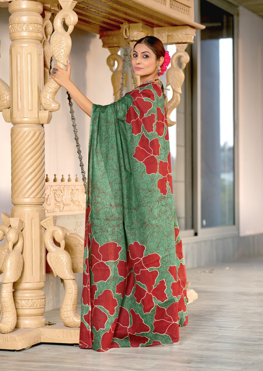 HAND BLOCK PRINT MULMUL COTTON SAREES