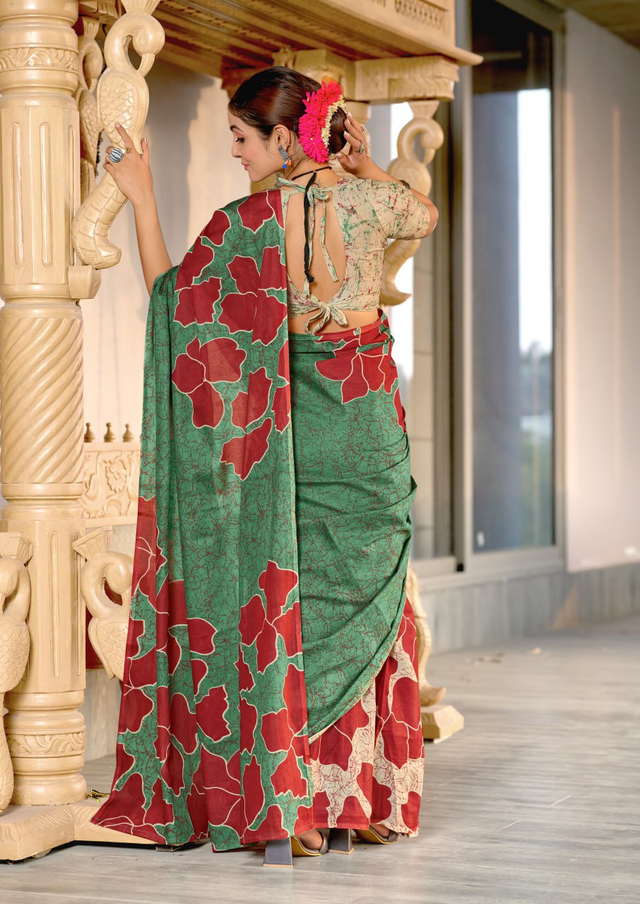 HAND BLOCK PRINT MULMUL COTTON SAREES