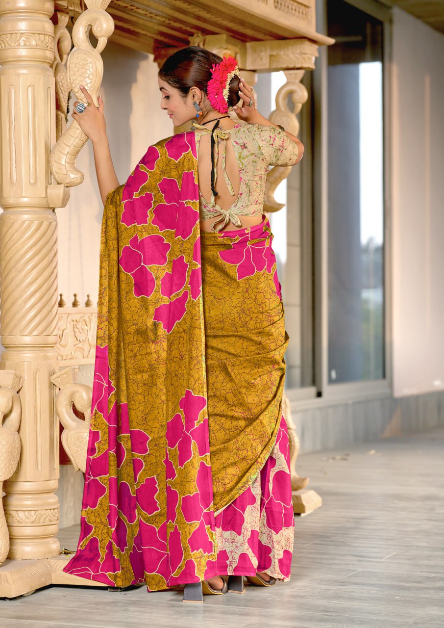 HAND BLOCK PRINT MULMUL COTTON SAREES