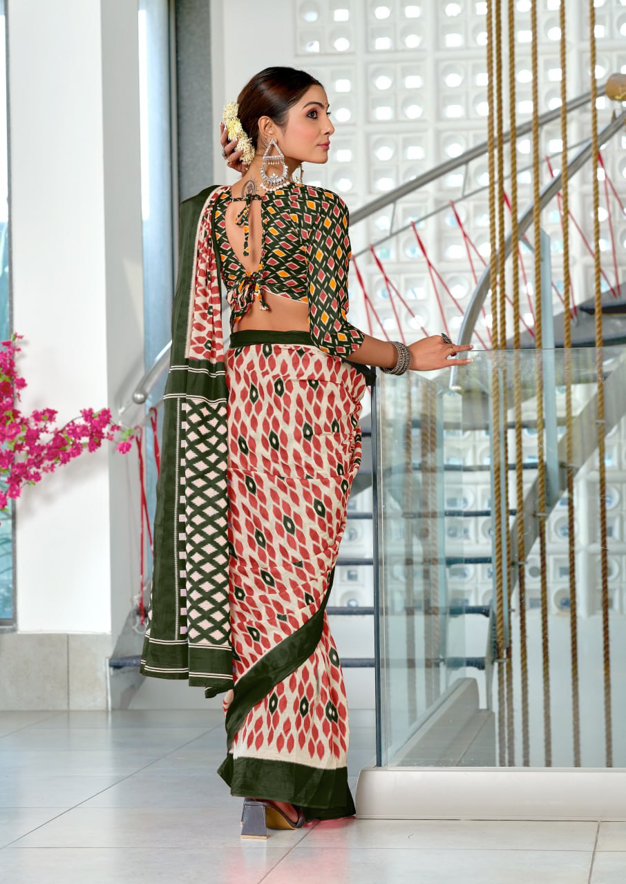 HAND BLOCK PRINT MULMUL COTTON SAREES