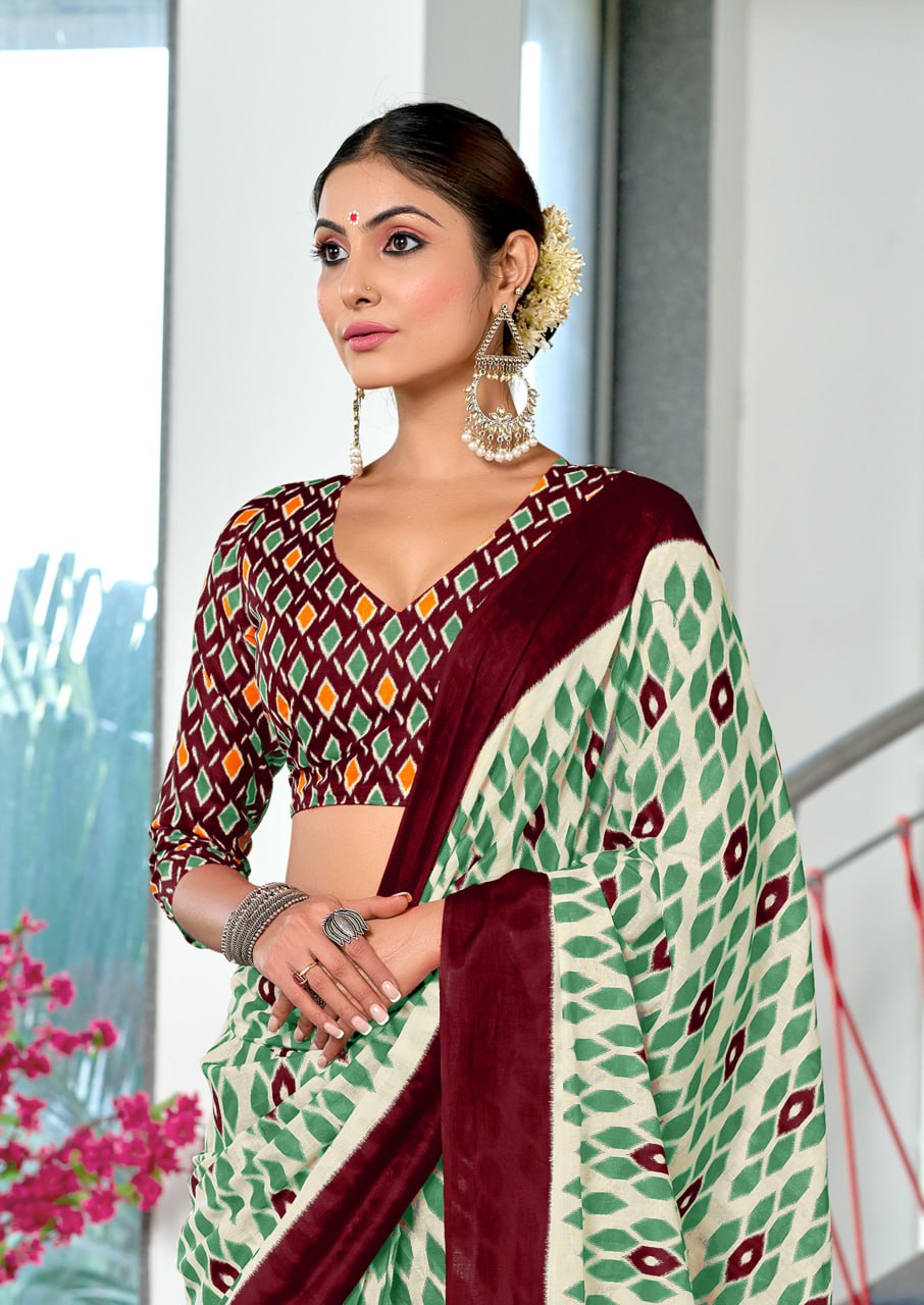 HAND BLOCK PRINT MULMUL COTTON SAREES
