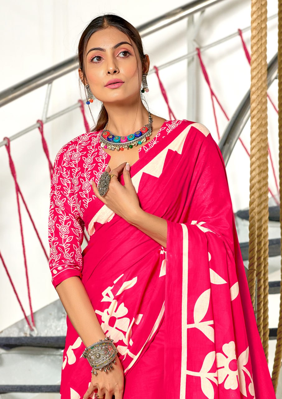HAND BLOCK PRINT MULMUL COTTON SAREES