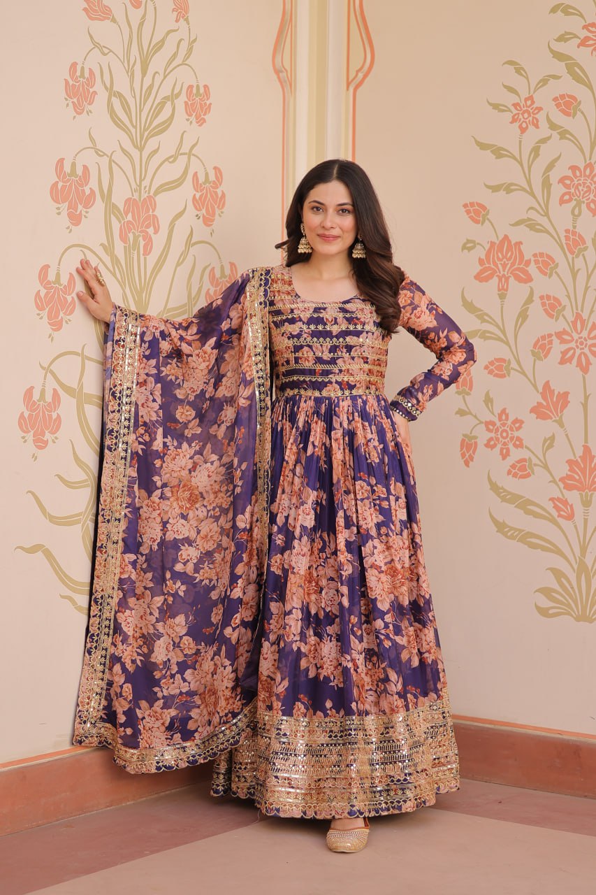 Premium Designer Readymade Gown-Dupatta Collections