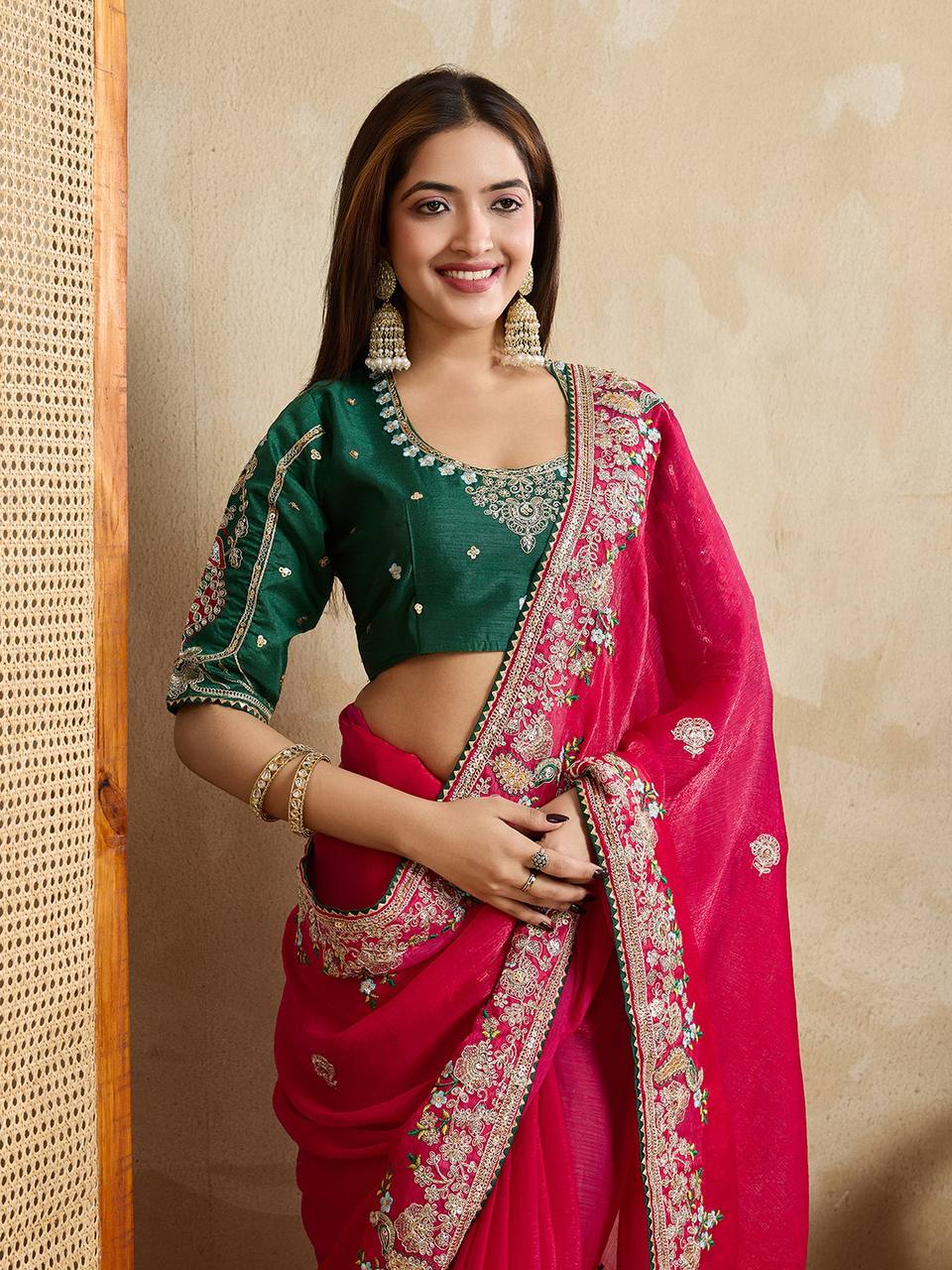 Party Wear Soft Fendy Chiffon silk Saree