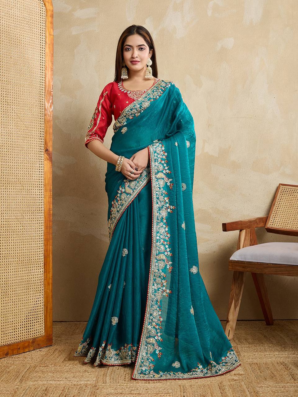 Party Wear Soft Fendy Chiffon silk Saree