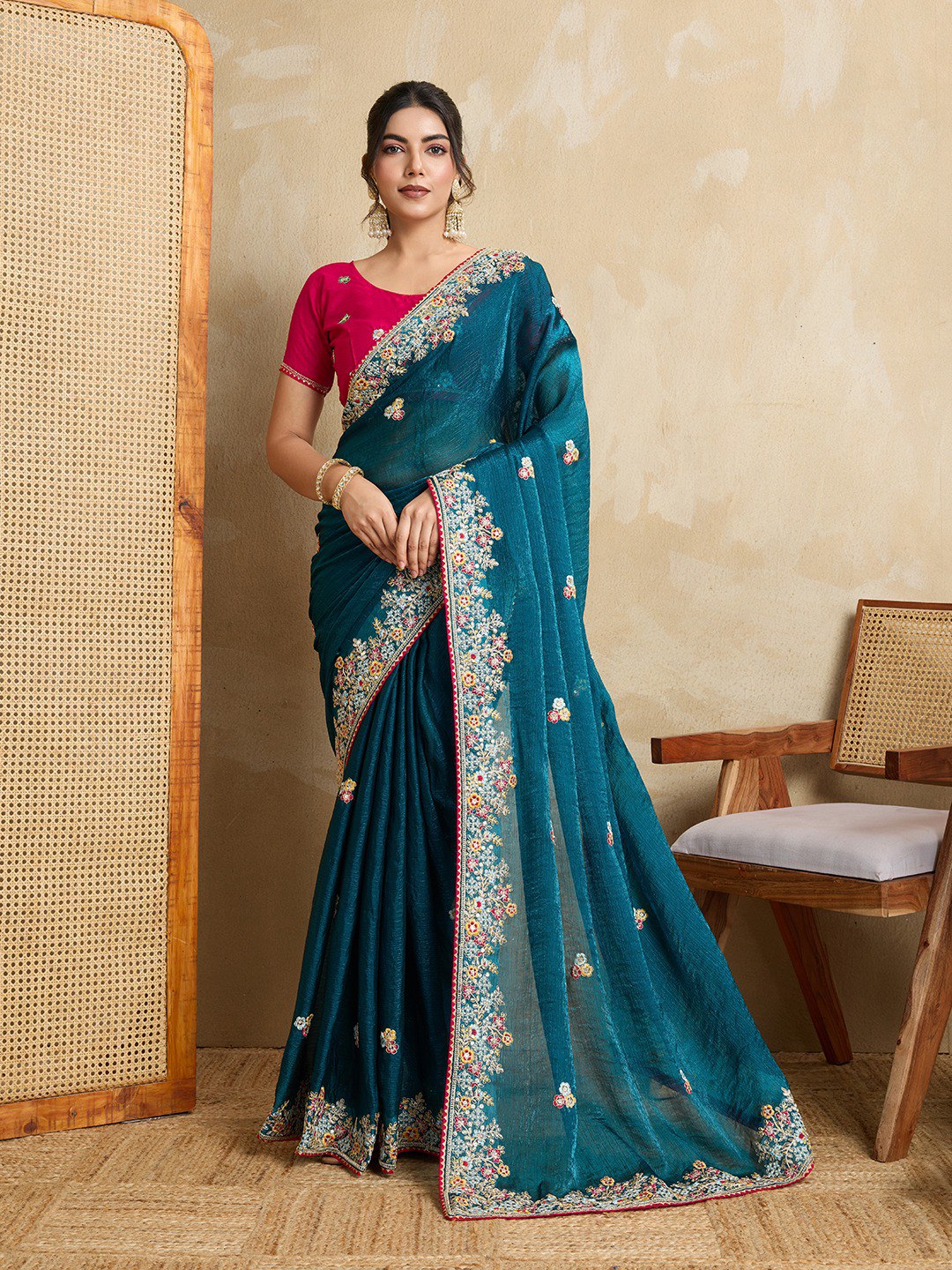 Party Wear Soft Fendy Chiffon silk Saree
