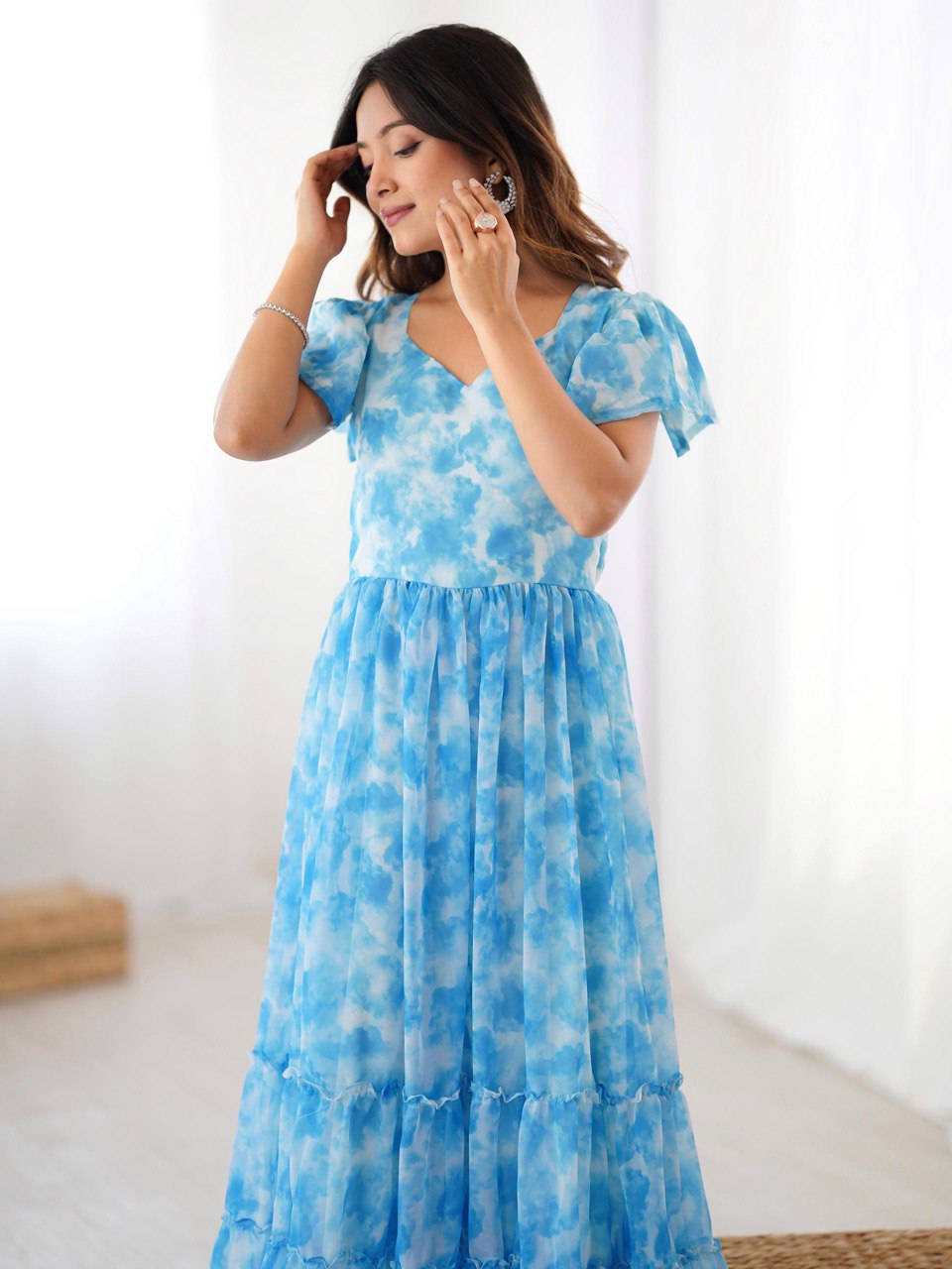 Ethereal Clouds Flairy Kurtis