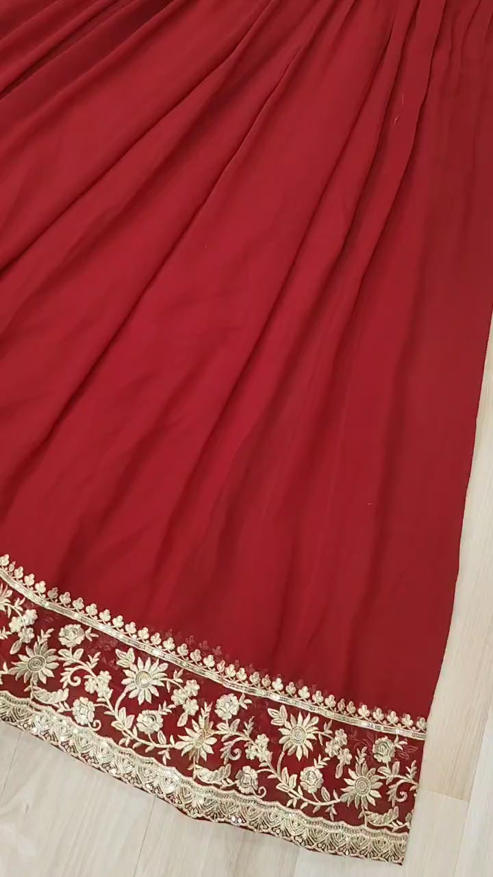 Heritage Embroidered Anarkali Gown with Zari and Sequin Detailing